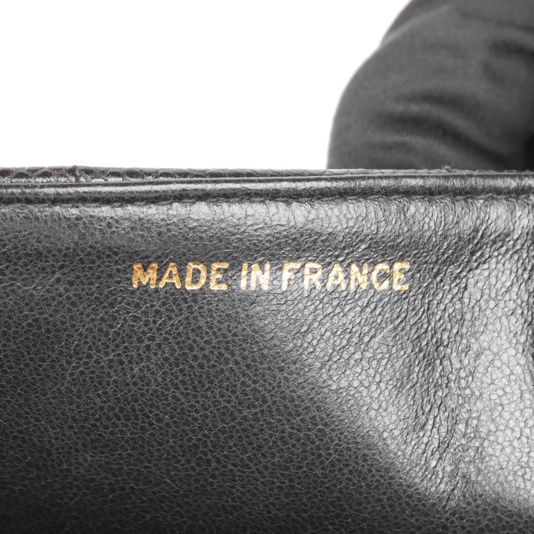 CHANEL Black Vertical Quilted Caviar Leather Vintage Square Mini Flap ...