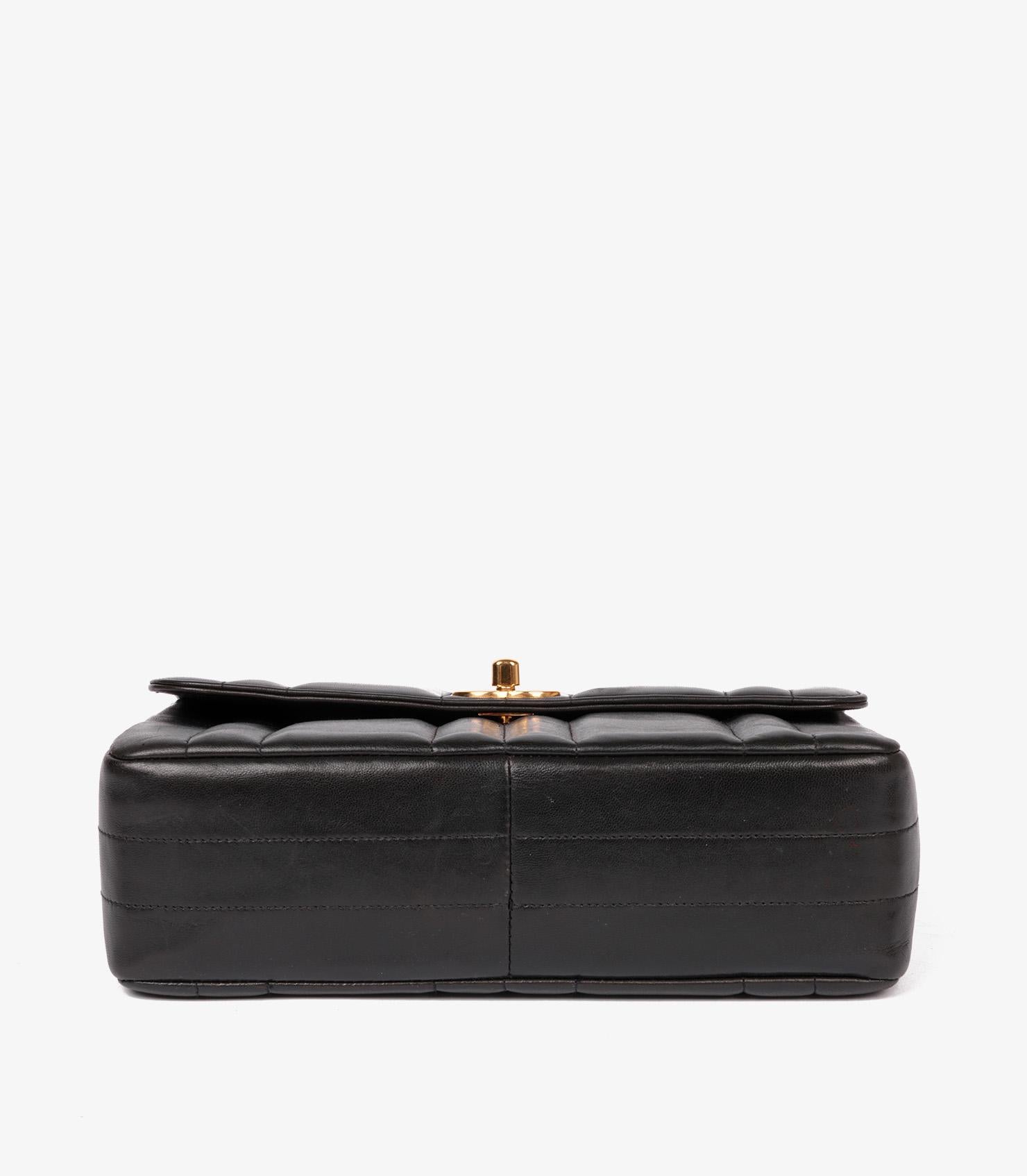 Chanel Black Vertical Quilted Lambskin Leather Small Classic Single Flap Bag For Sale 3