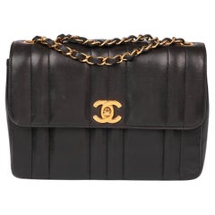 Chanel Black Vertical Quilted Lambskin Leather Small Classic Single Flap Bag