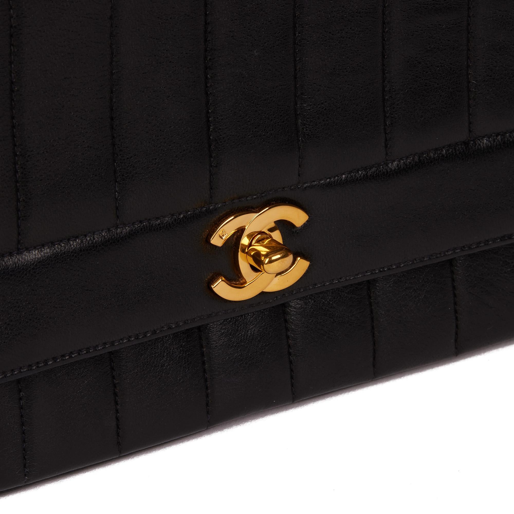 CHANEL Black Vertical Quilted Lambskin Vintage Medium Classic Single Flap Bag 1