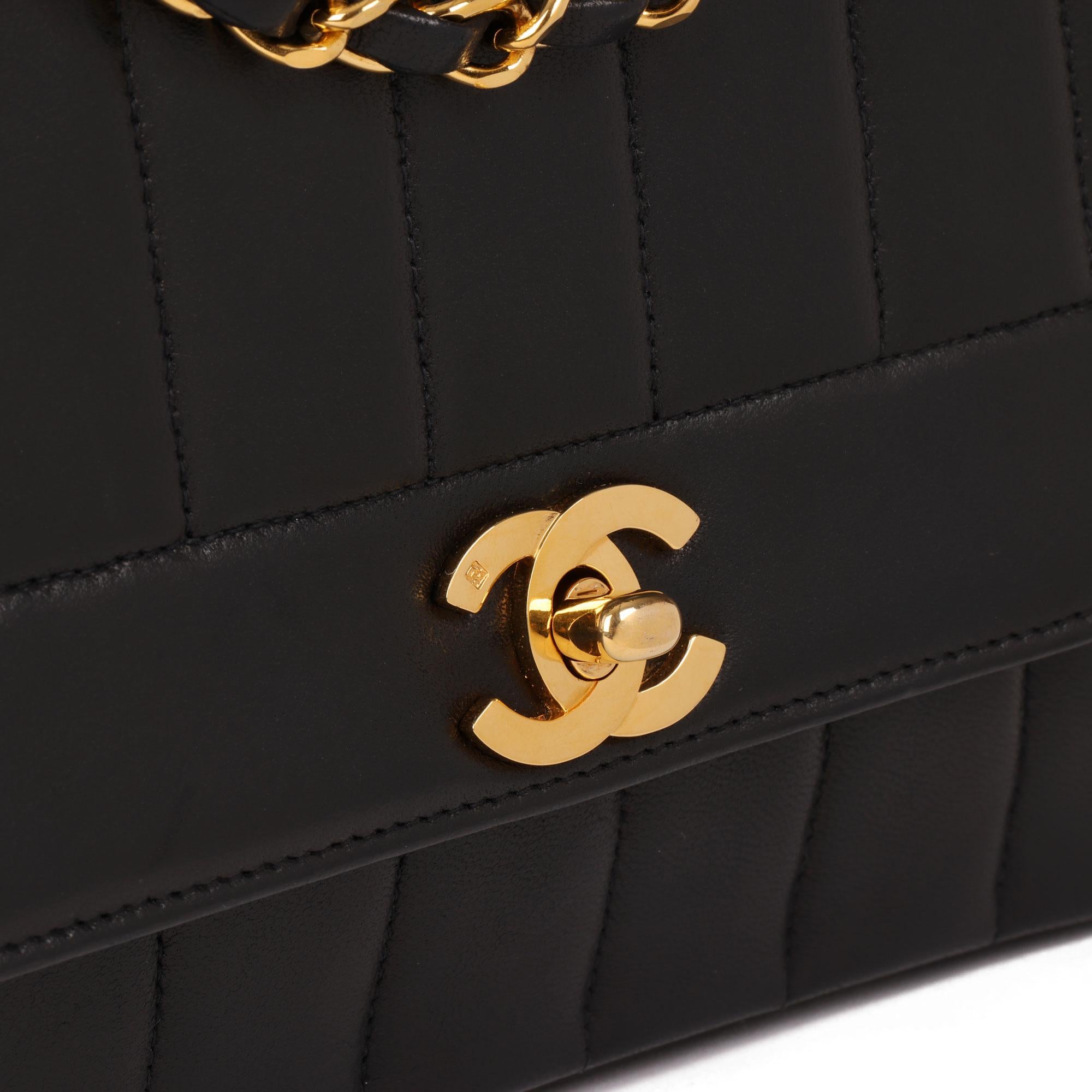 Chanel Black Vertical Quilted Lambskin Vintage Small Classic Single Flap Bag 8
