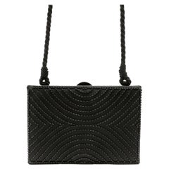 Chanel Mini bolso de noche vintage negro con cuentas