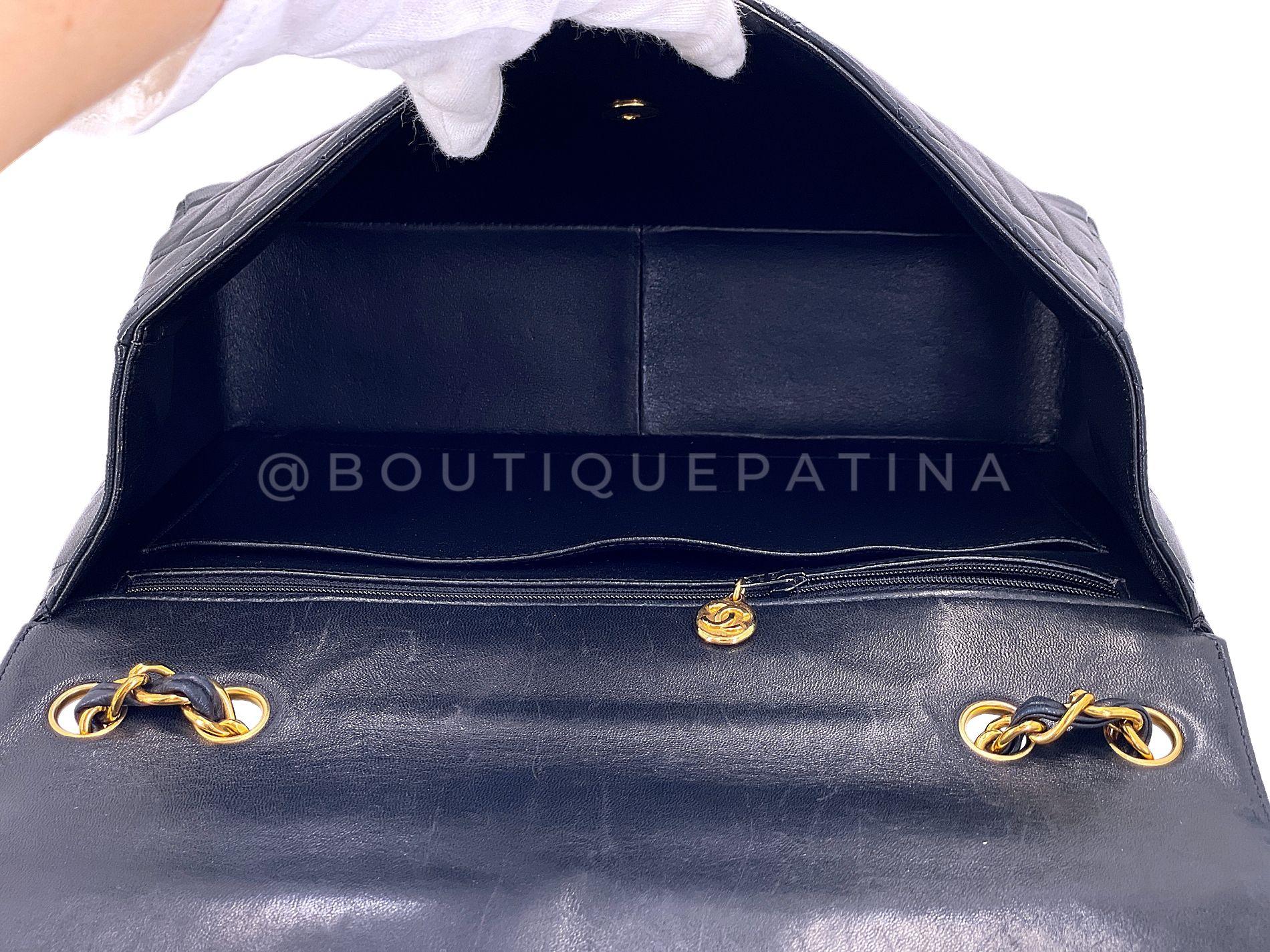 Chanel Black Vintage Jumbo Classic Flap Bag 24k GHW Lambskin 68100 6