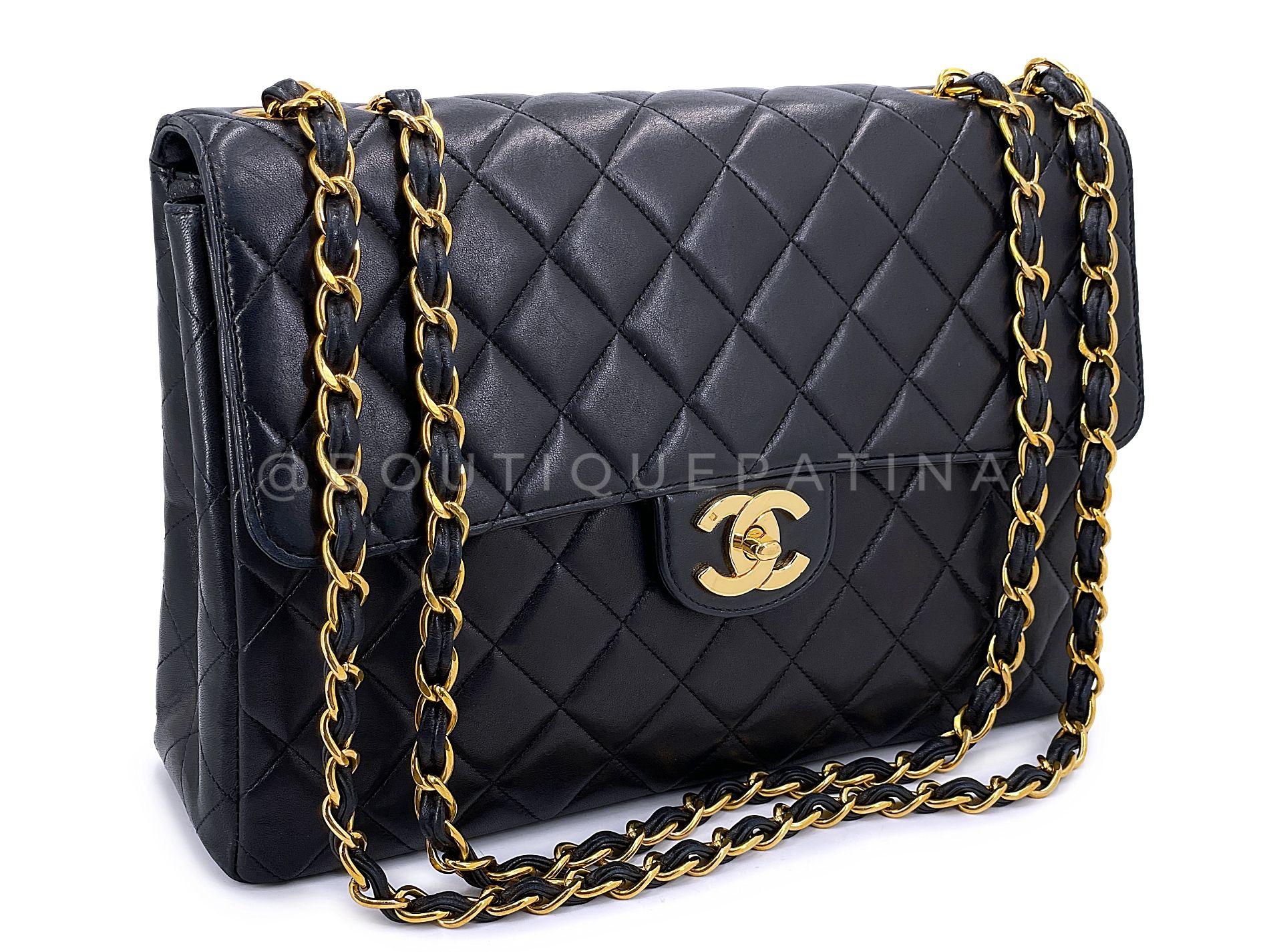 Store item: 68100

The iconic holy grail bag is the Chanel Classic Flap. Coveted for its simplicity and elegance - woven chain double strap that can be worn short or long, turnlock CC clasp, lambskin interior.

This is the single size classic flap,