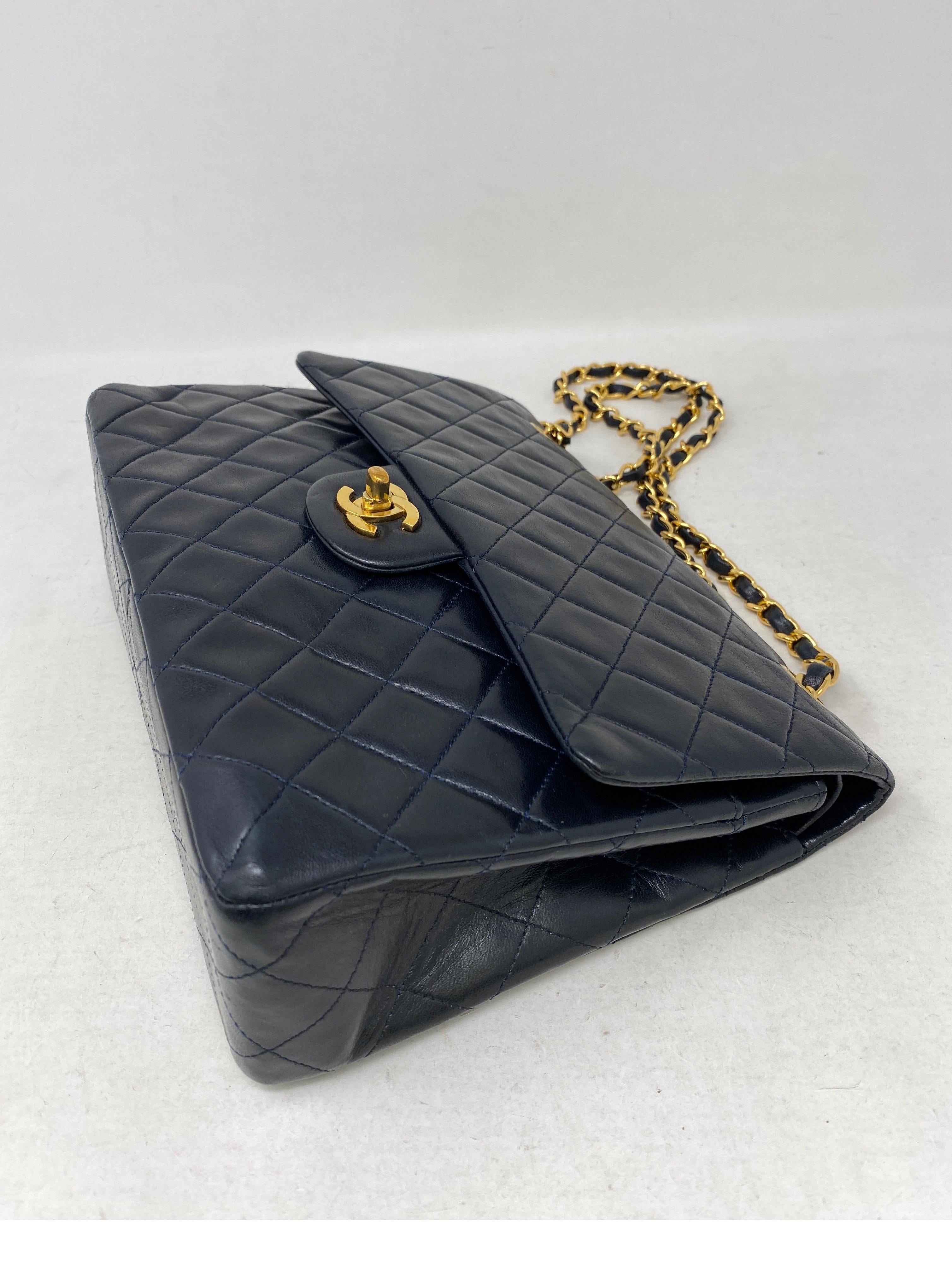 Chanel Black Vintage Large Double Flap 6