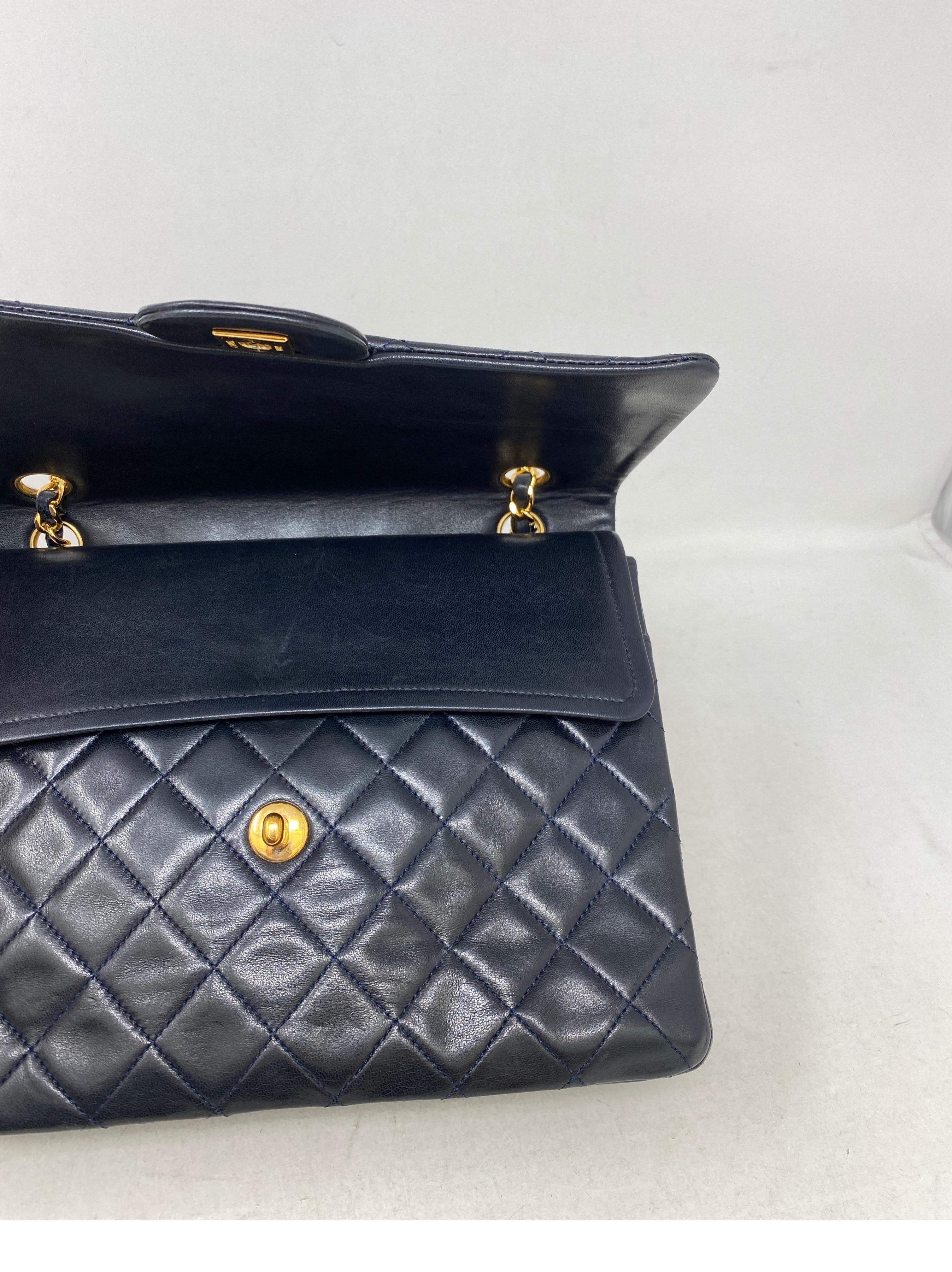 Chanel Black Vintage Large Double Flap 7