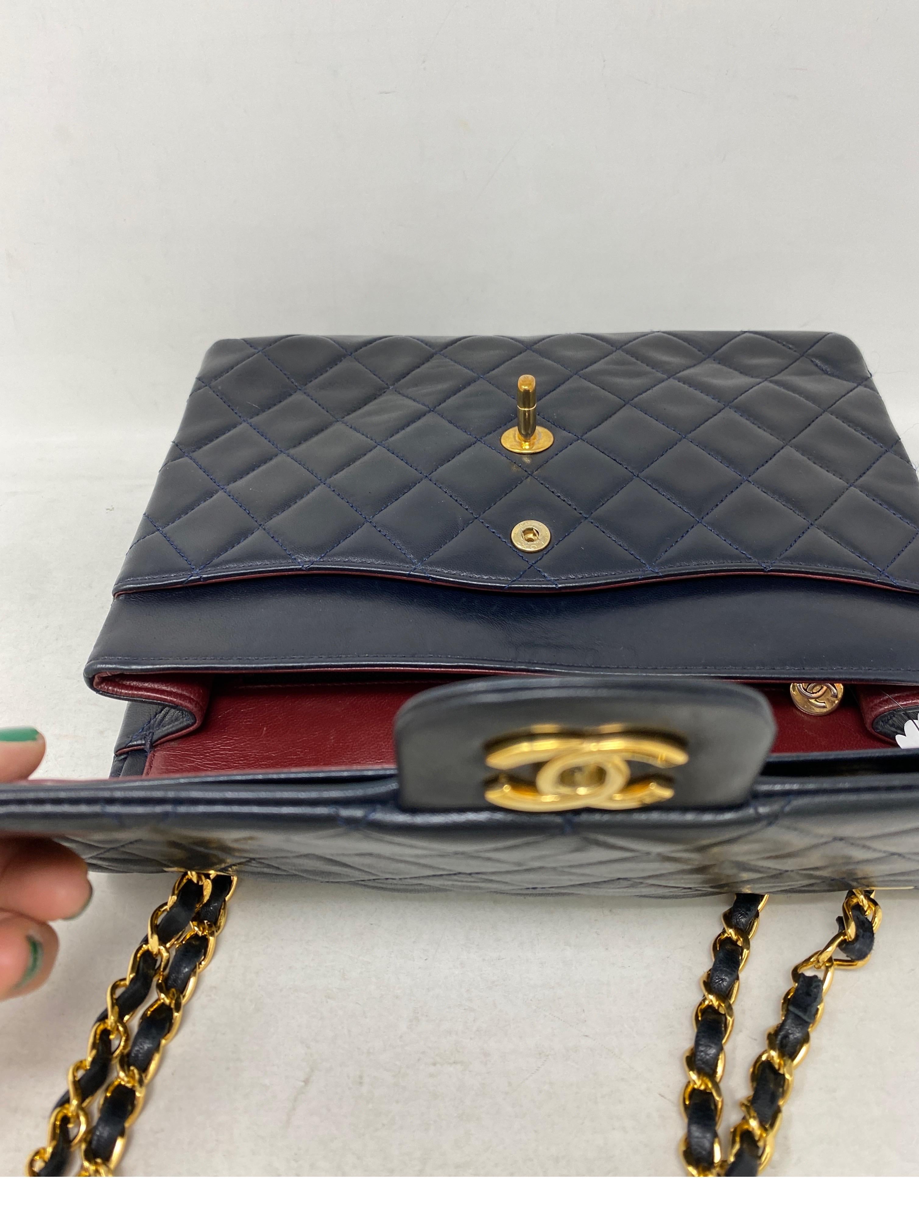 Chanel Black Vintage Large Double Flap 9