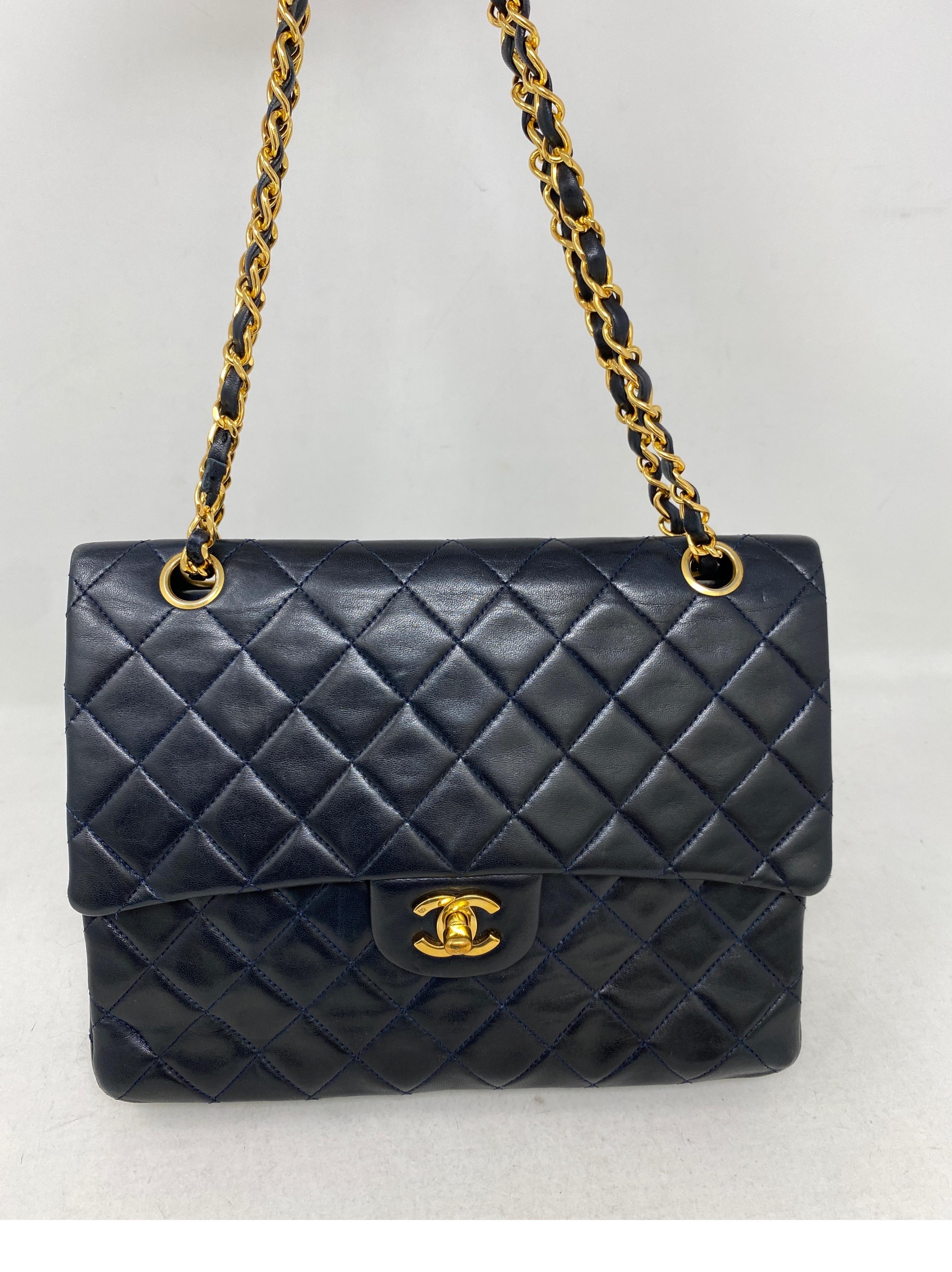 Chanel Black Vintage Large Double Flap In Good Condition In Athens, GA