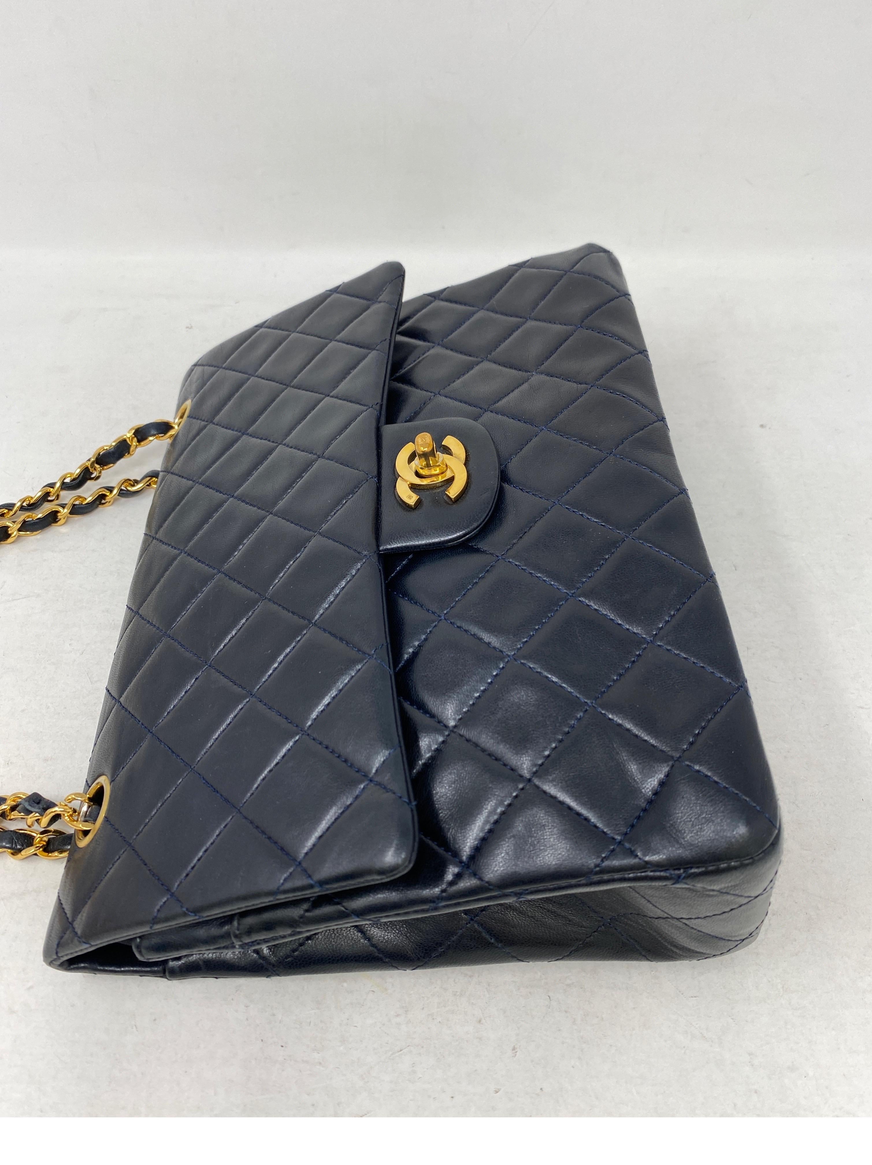 Chanel Black Vintage Large Double Flap 3