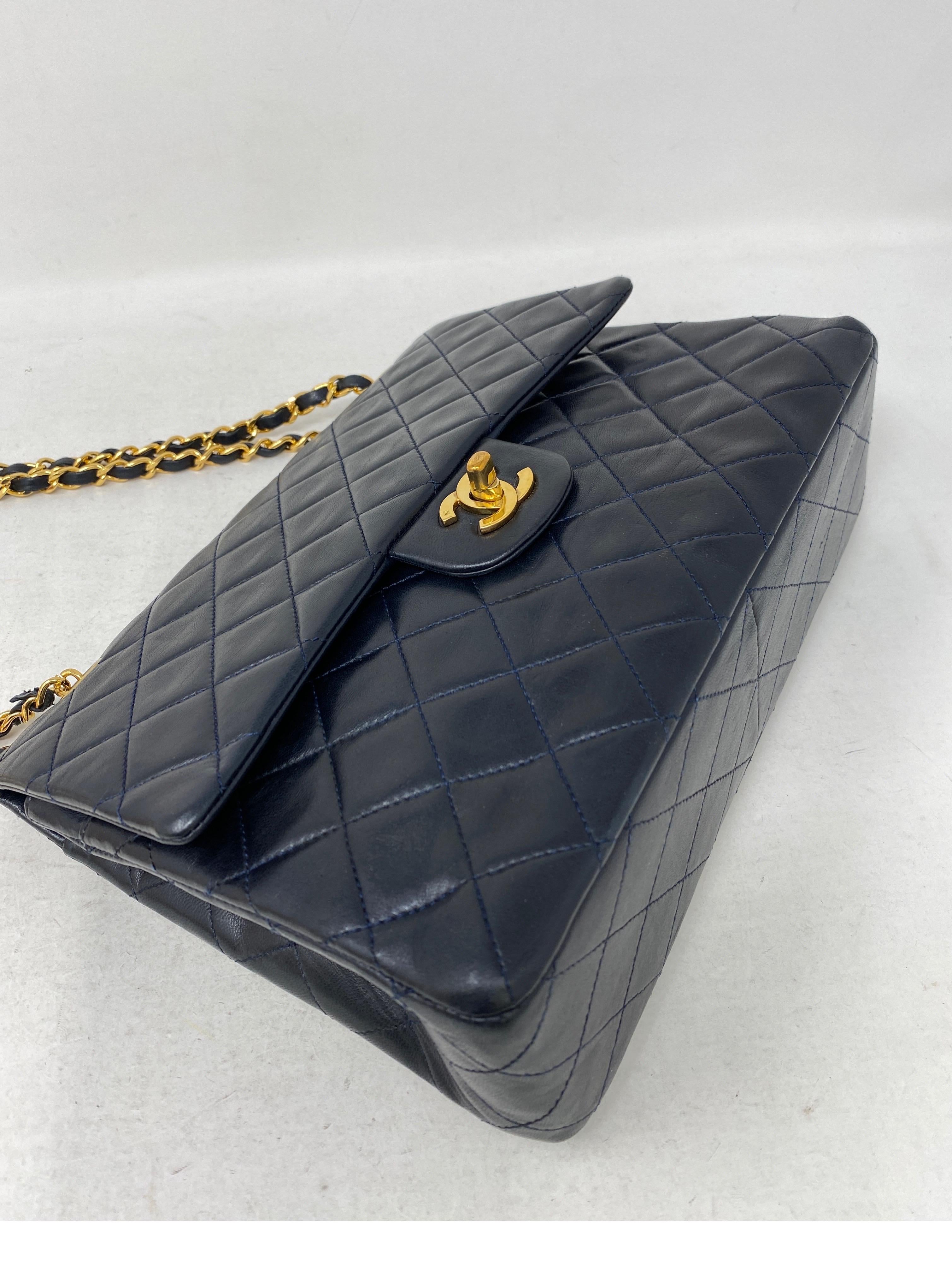 Chanel Black Vintage Large Double Flap 4