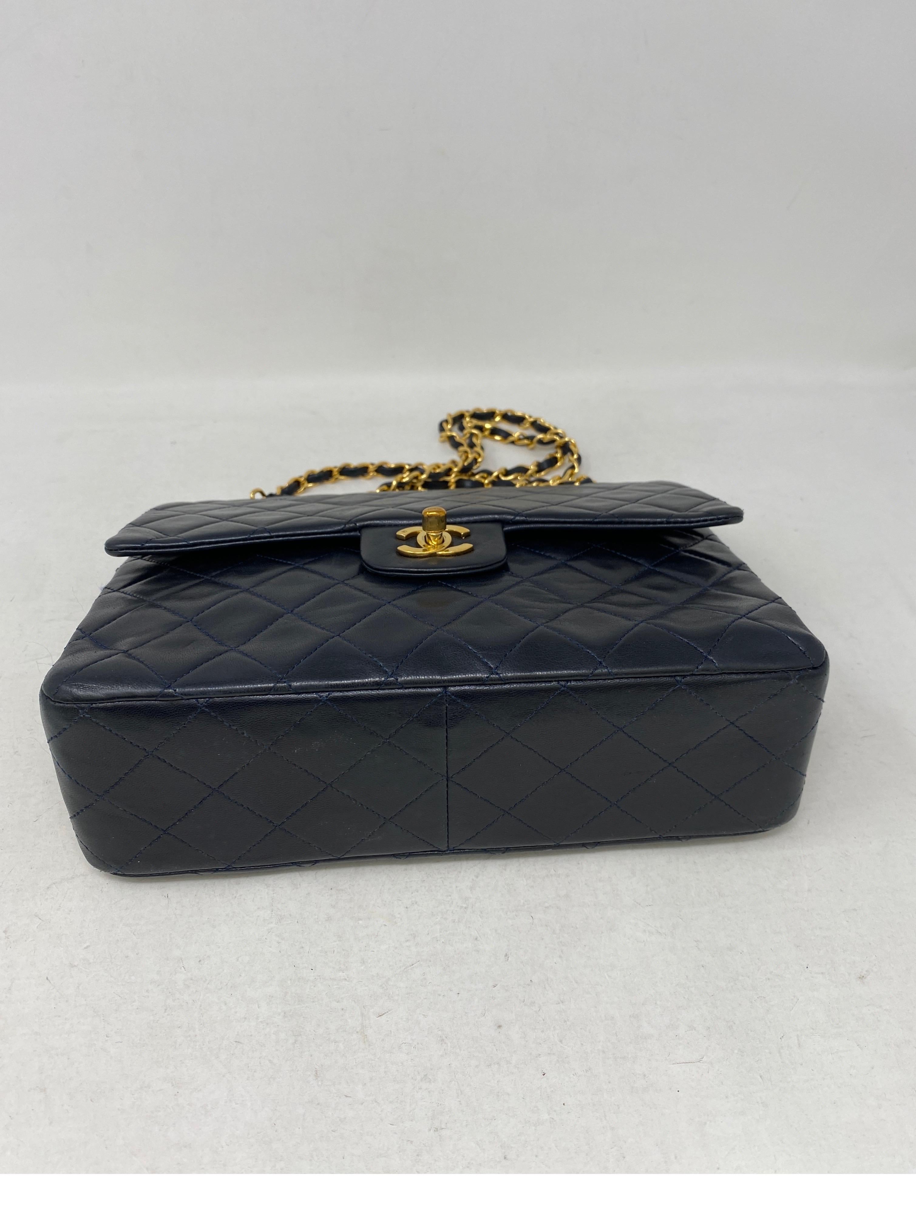 Chanel Black Vintage Large Double Flap 5