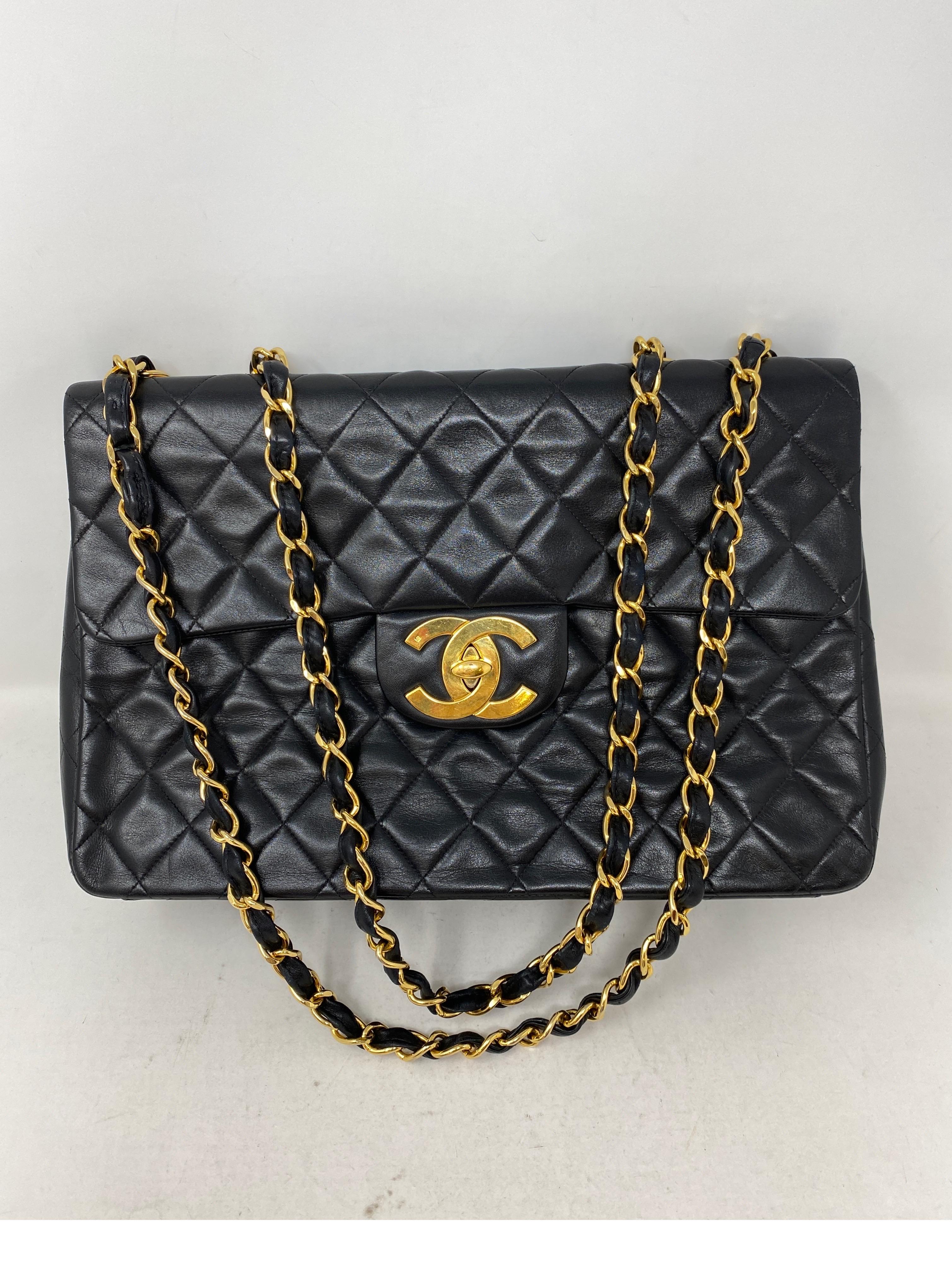 Chanel Black Vintage Maxi Bag  10