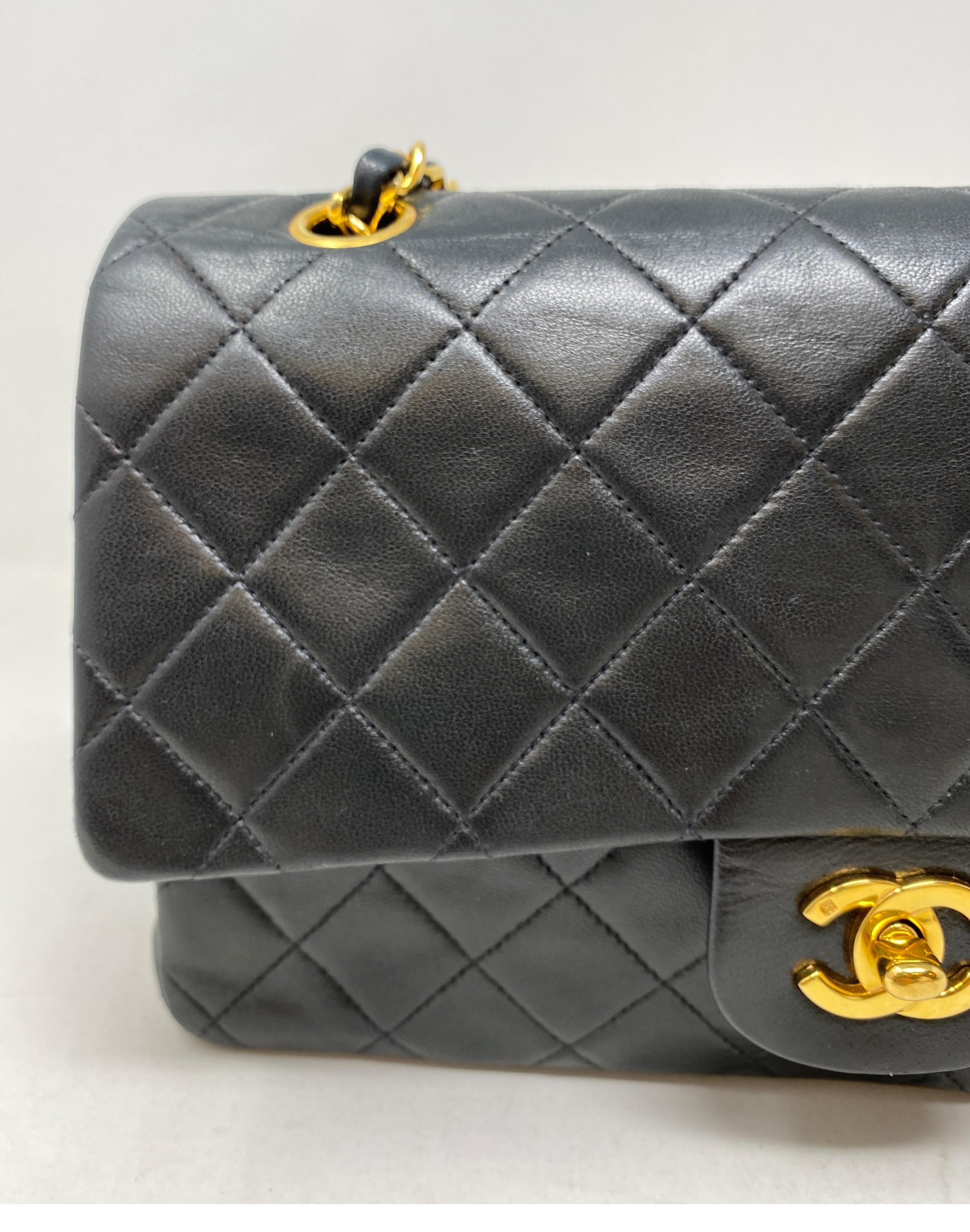 Chanel Black Vintage Medium Double Flap Classic Bag 3