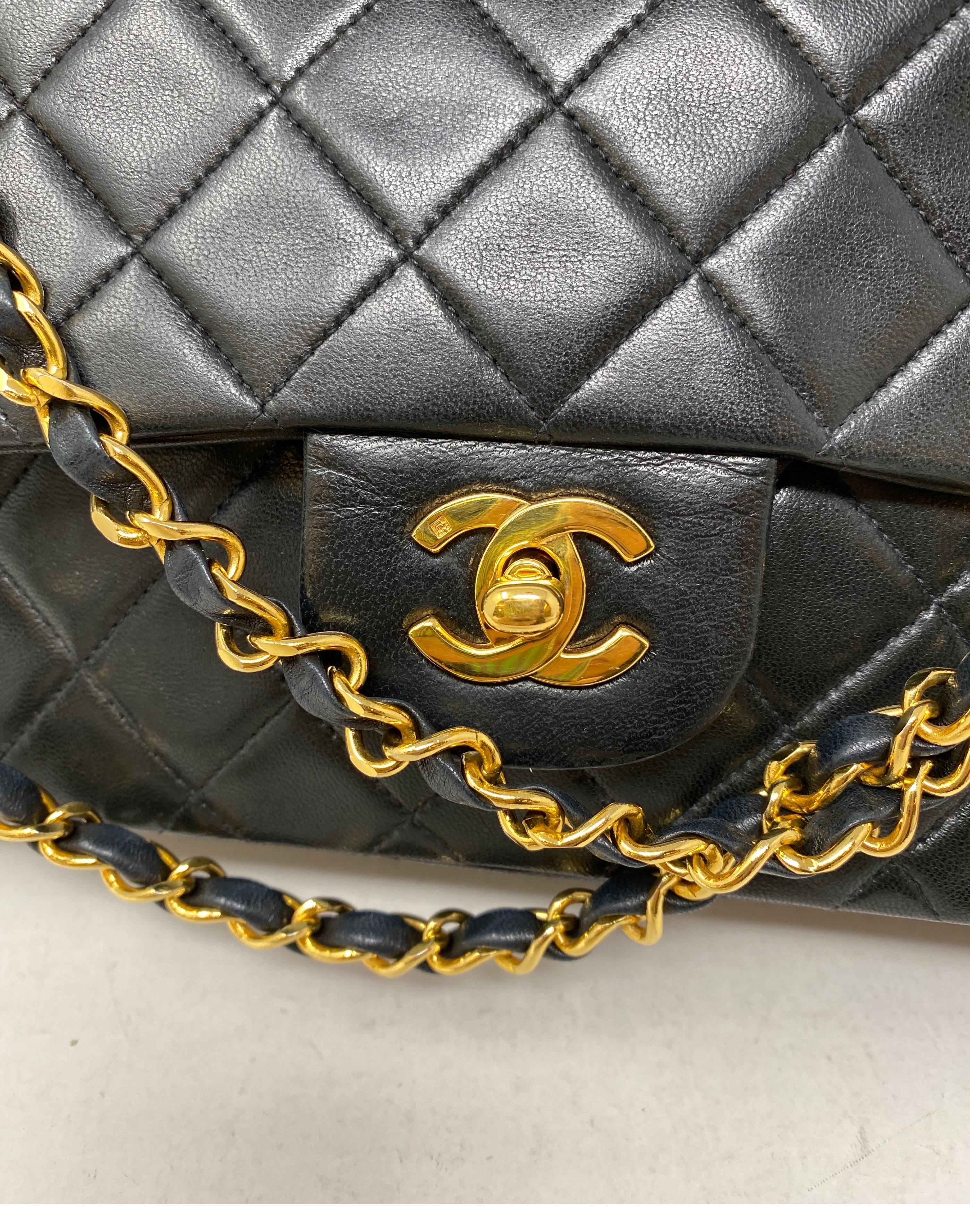 Chanel Black Vintage Medium Double Flap Classic Bag 1