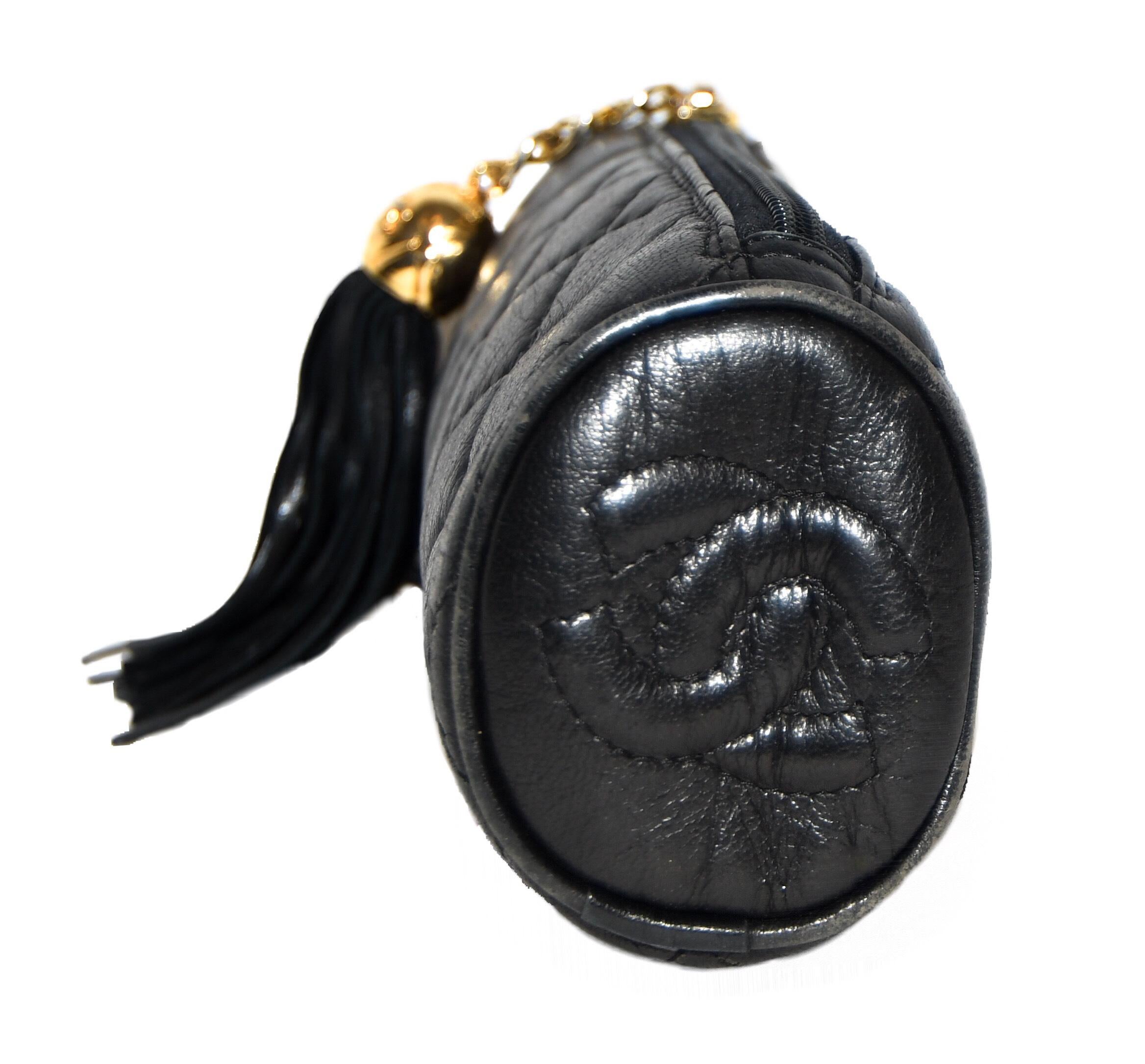 Chanel vintage black leather 