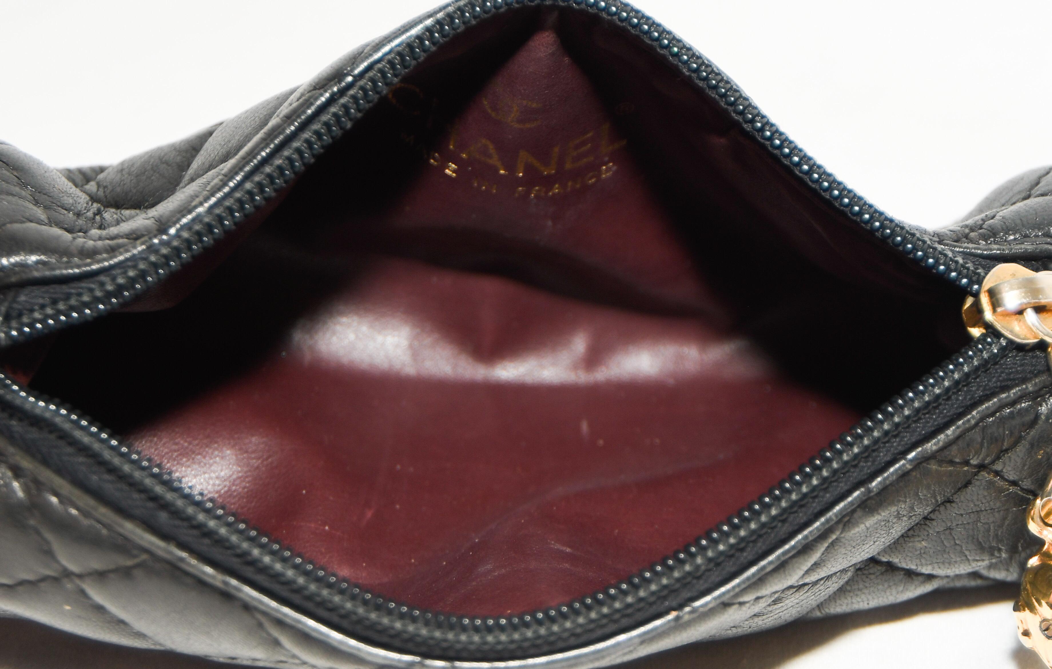 Women's Chanel Black Vintage Mini Roll Bag W/ Tassel