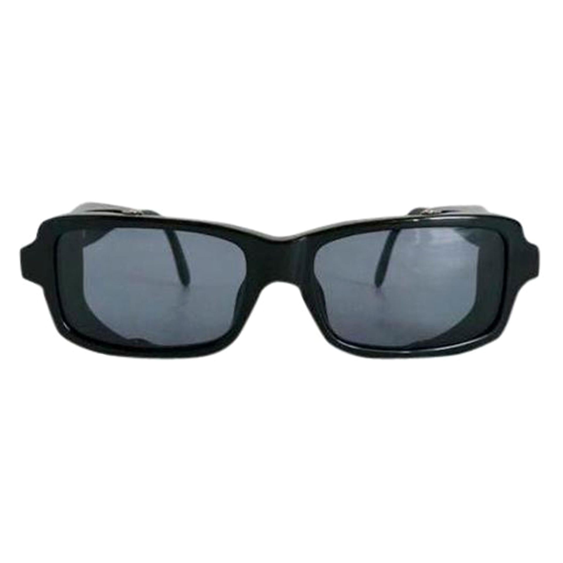 Chanel 1993 Vintage Rare Limited Edition Side Blinders Side Shield  Sunglasses For Sale