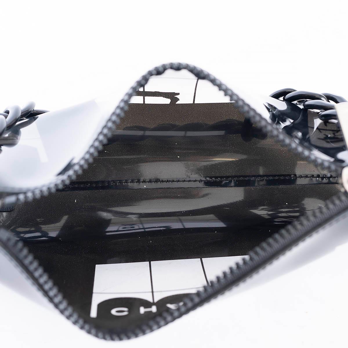 CHANEL black vinyl 2003 03P COCO WINDOW POCHETTE Bag For Sale 1