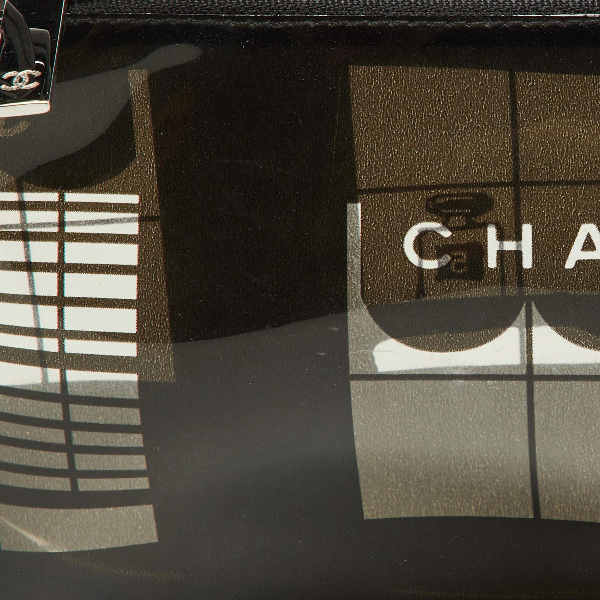 Chanel Black Vinyl Maison Coco Window Bag For Sale 5