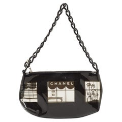 Chanel Black Vinyl Maison Window Print Bag
