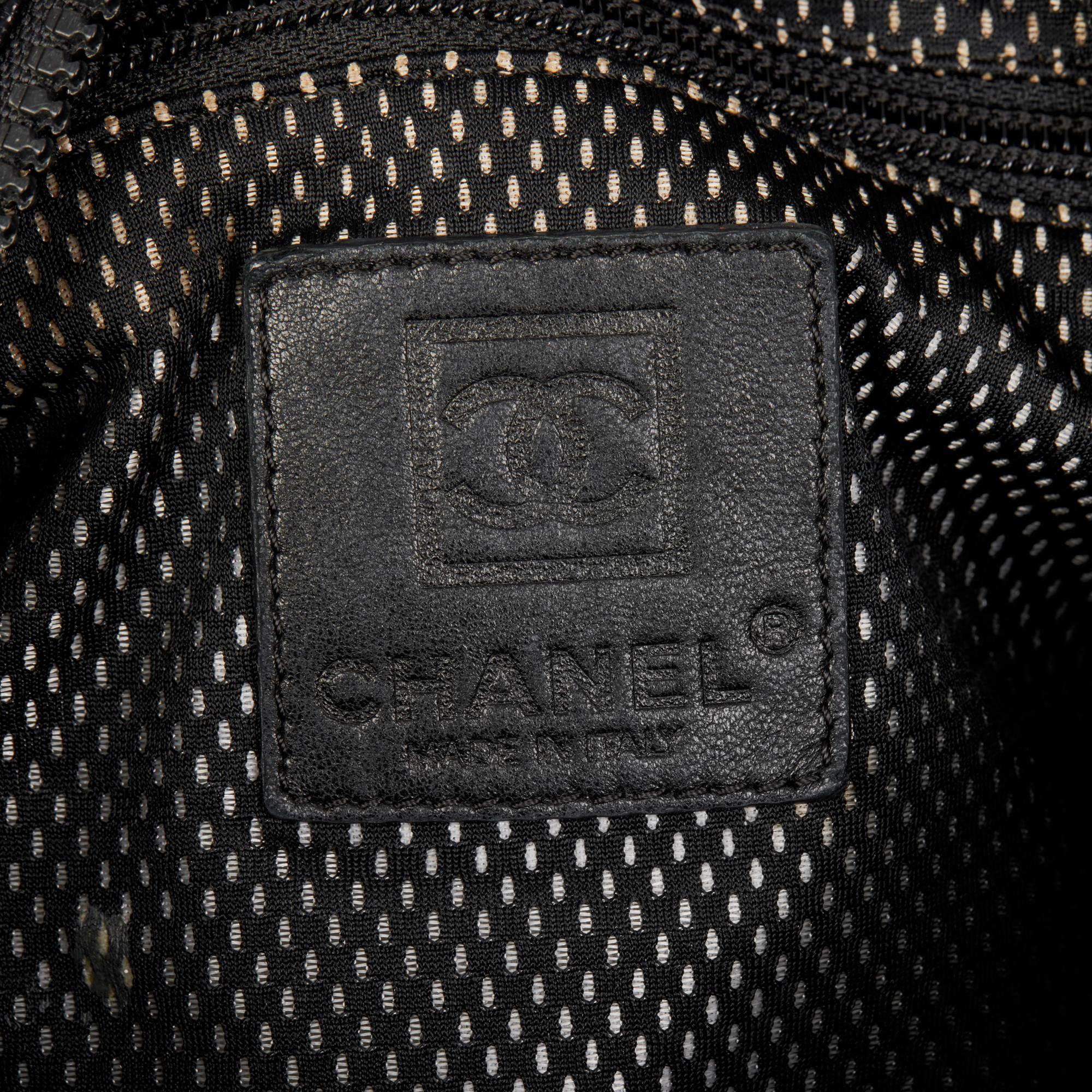 CHANEL Black Vinyl & Mesh Sports Line Duffle Bag For Sale 6