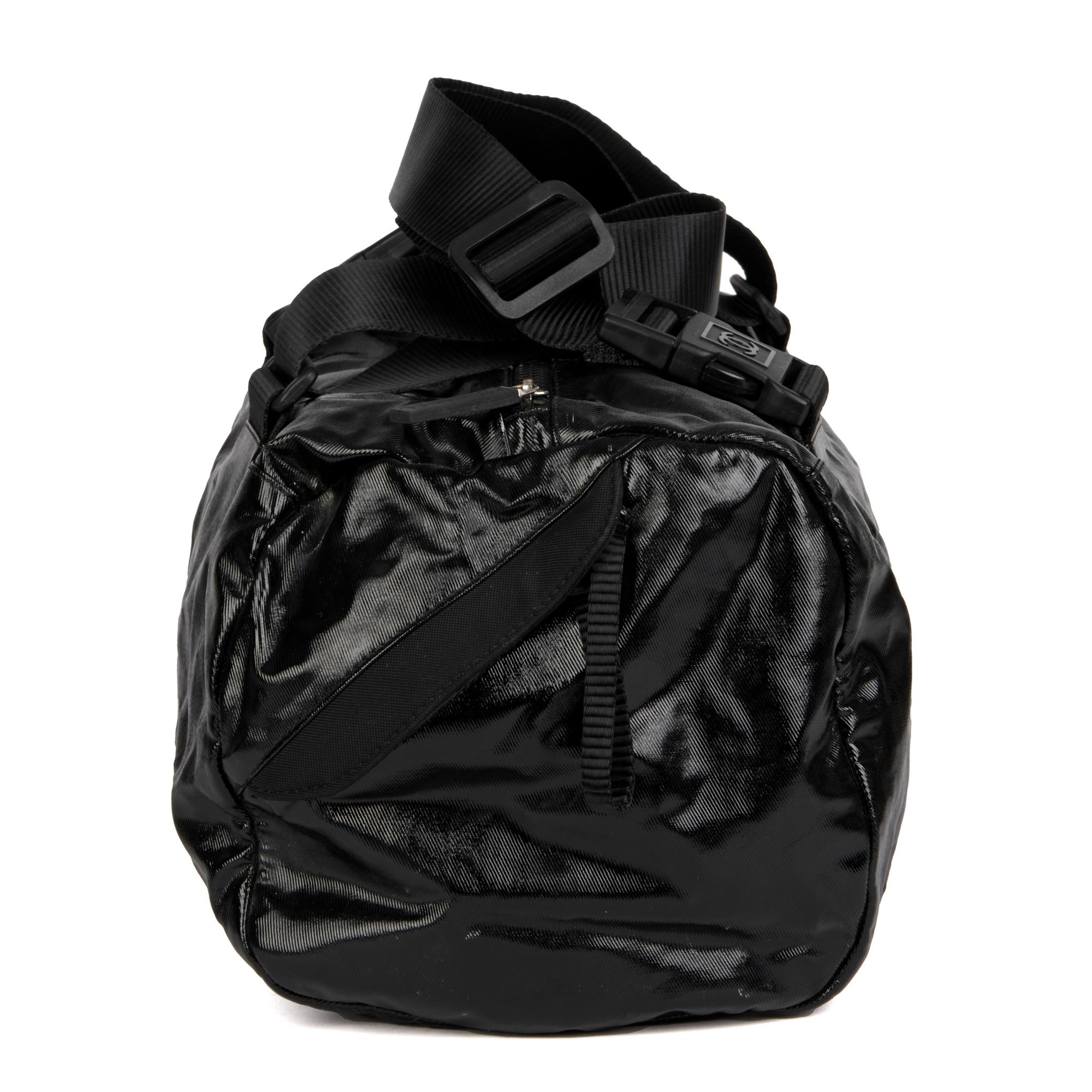 CHANEL Black Vinyl & Mesh Sports Line Duffle Bag In Excellent Condition For Sale In Bishop's Stortford, Hertfordshire