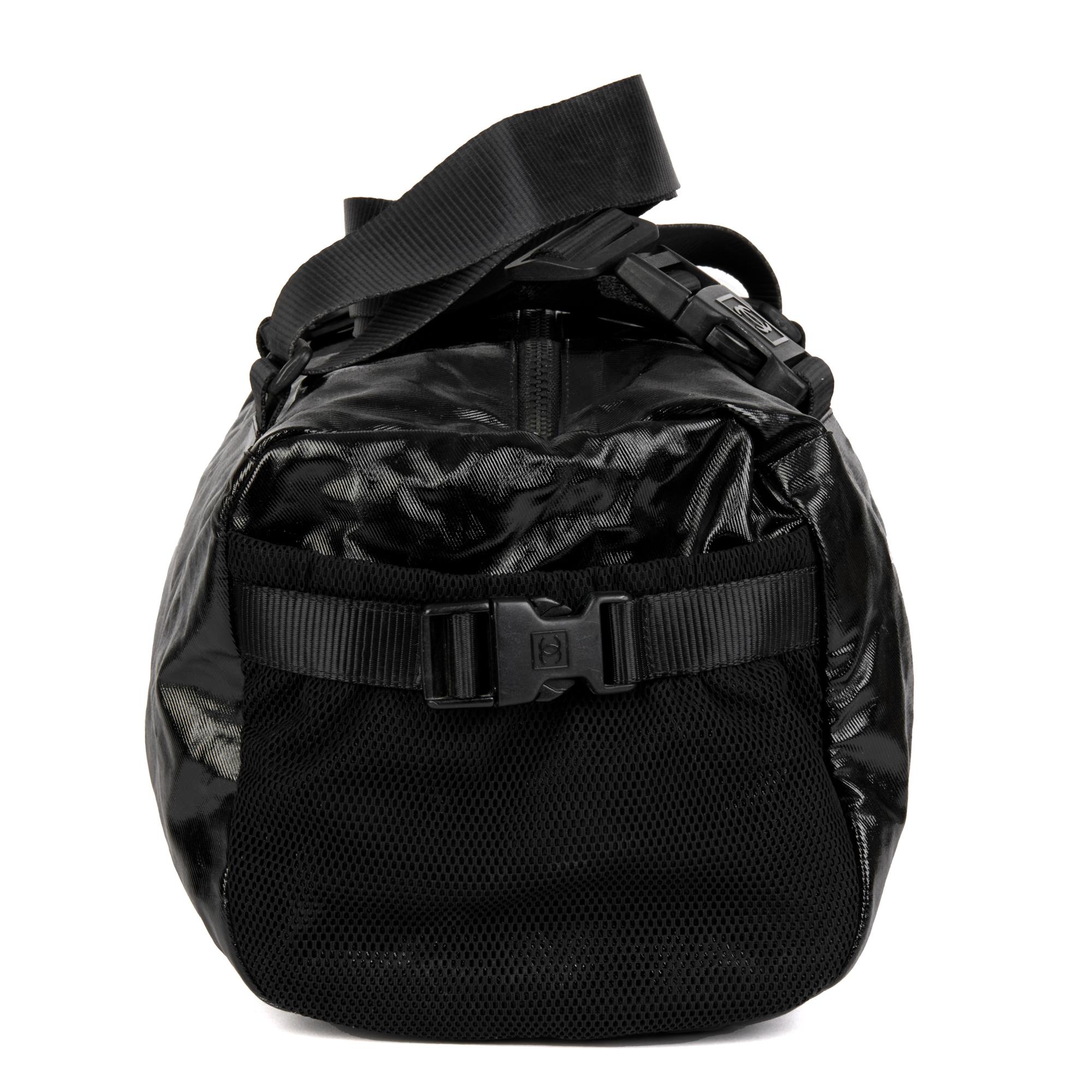 chanel black duffle bag