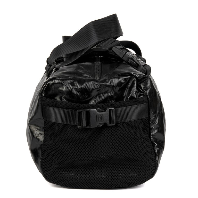 Women's CHANEL Black Vinyl & Mesh Sports Line Duffle Bag For Sale