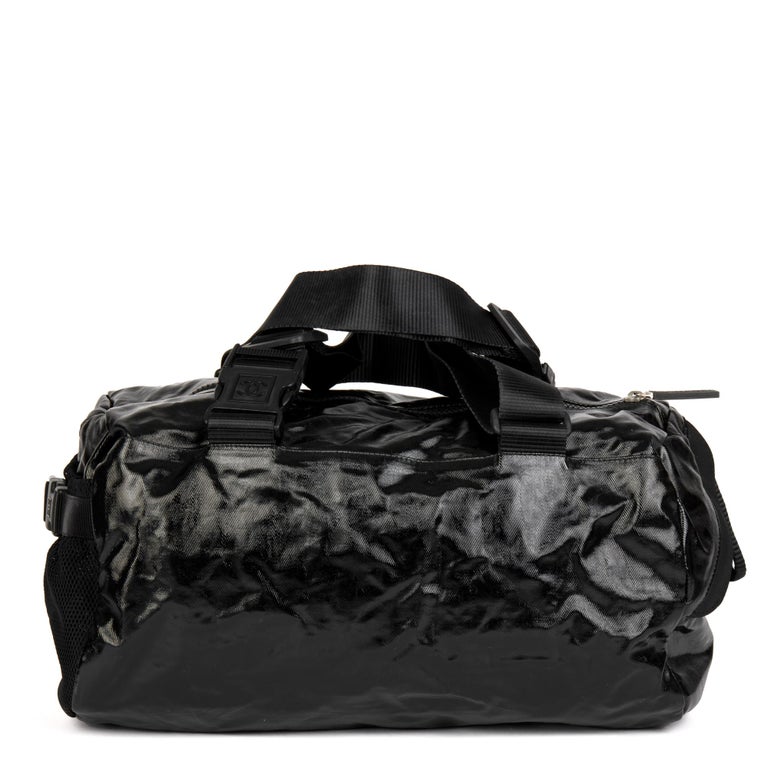 CHANEL Black Vinyl & Mesh Sports Line Duffle Bag For Sale 1
