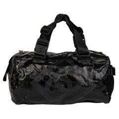 CHANEL Black Vinyl & Mesh Sports Line Duffle Bag