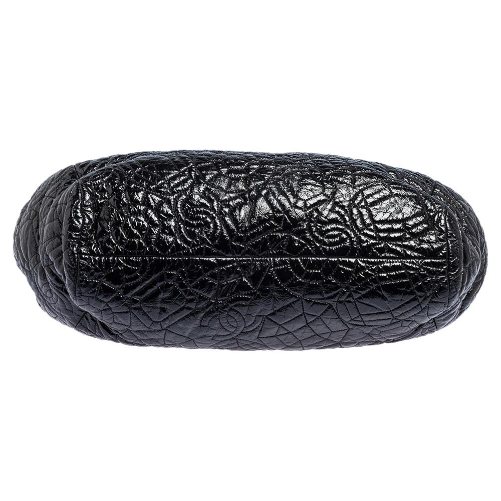 Chanel Black Vinyl Rock in Moscou Tote 4