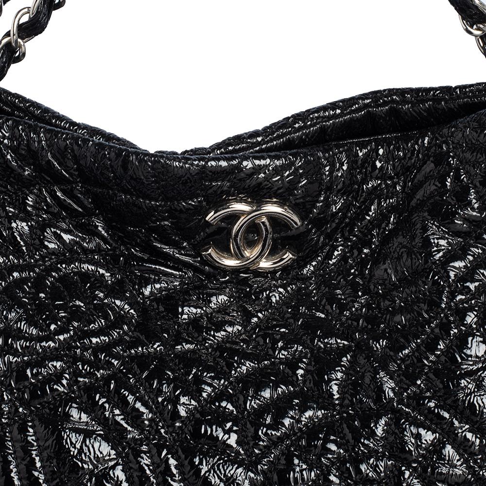 Chanel Black Vinyl Rock in Moscou Tote 5