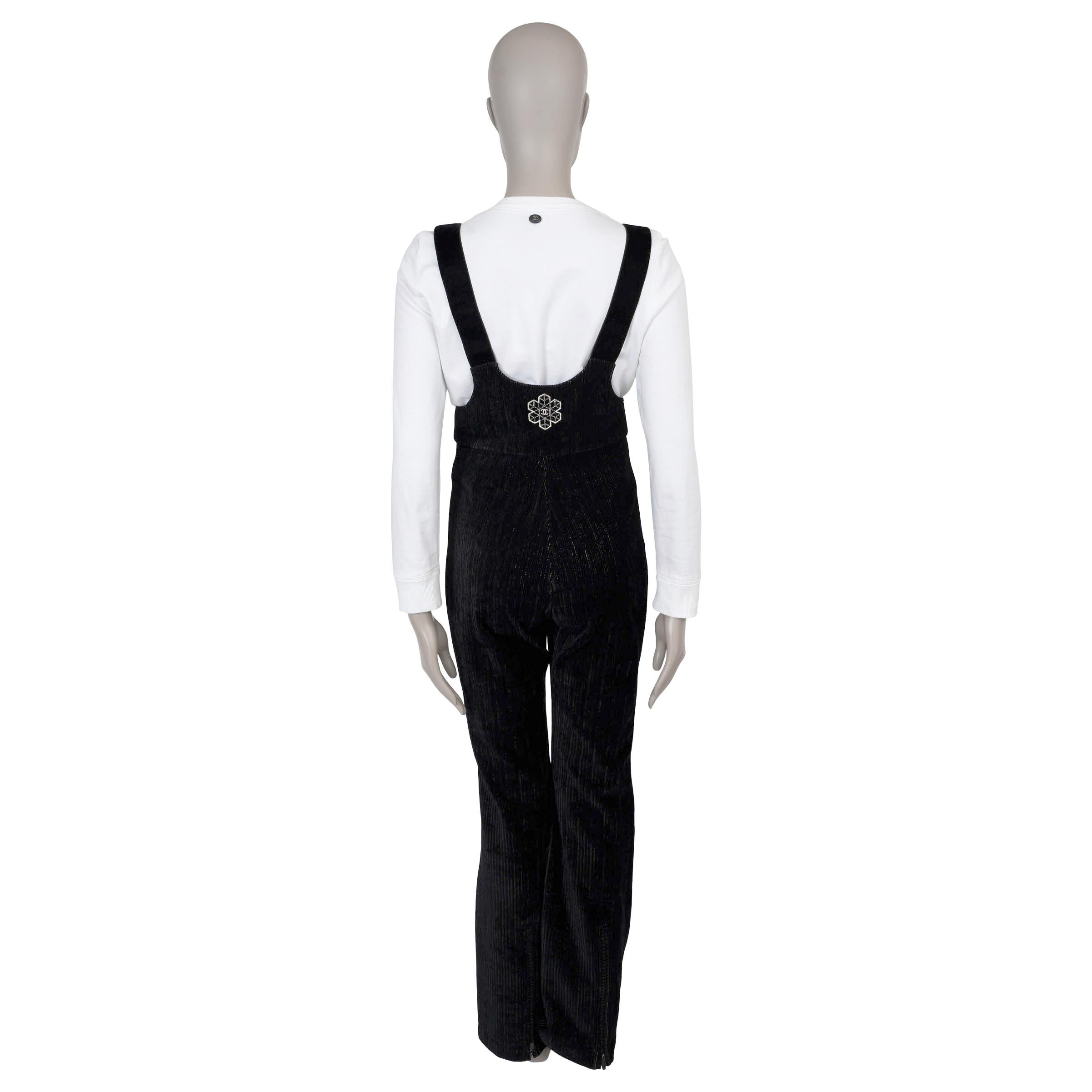 Noir CHANEL Combinaison noire en viscose 19N COCO NEIGE CORDUROY OVERALL 38 S