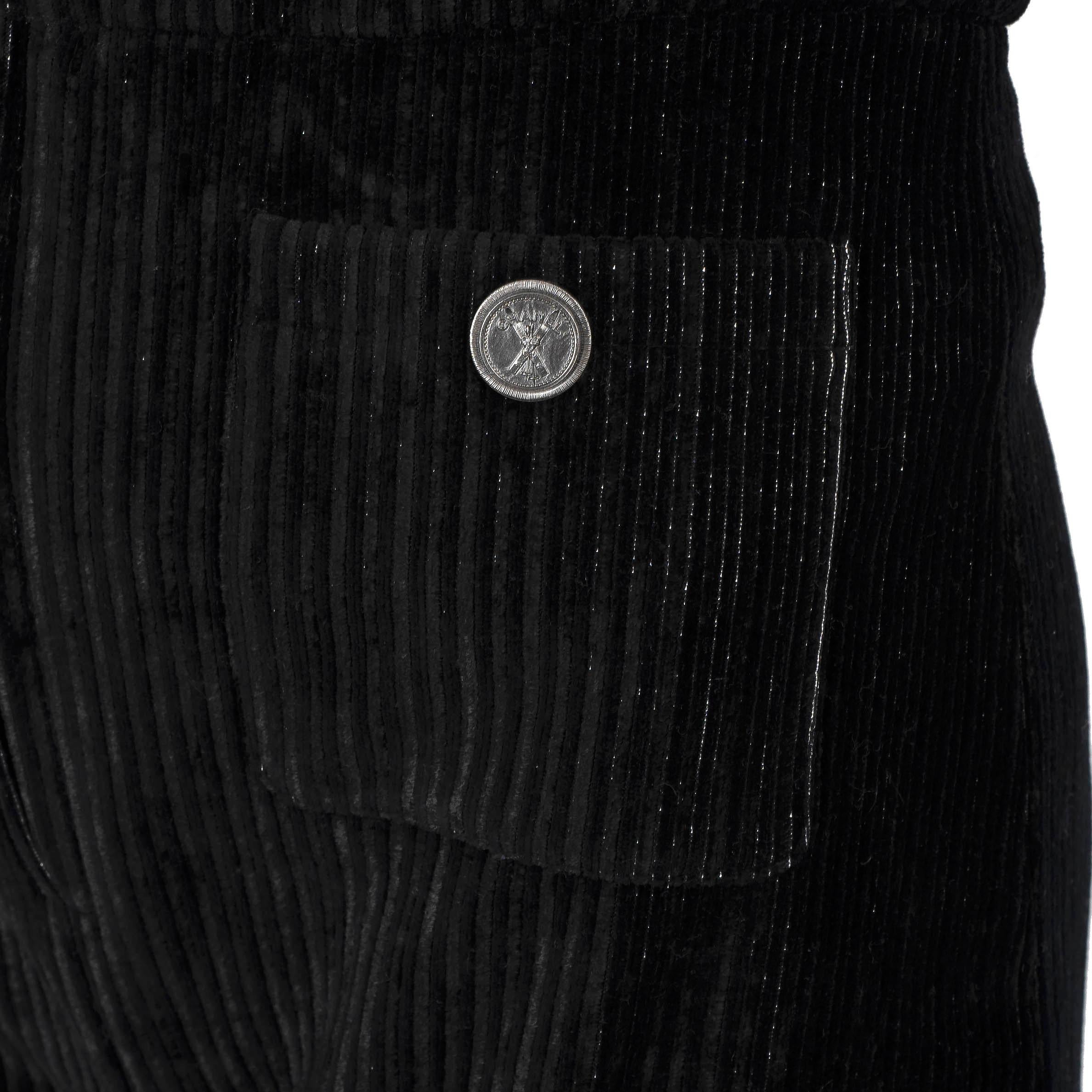  CHANEL Combinaison noire en viscose 19N COCO NEIGE CORDUROY OVERALL 38 S Pour femmes 