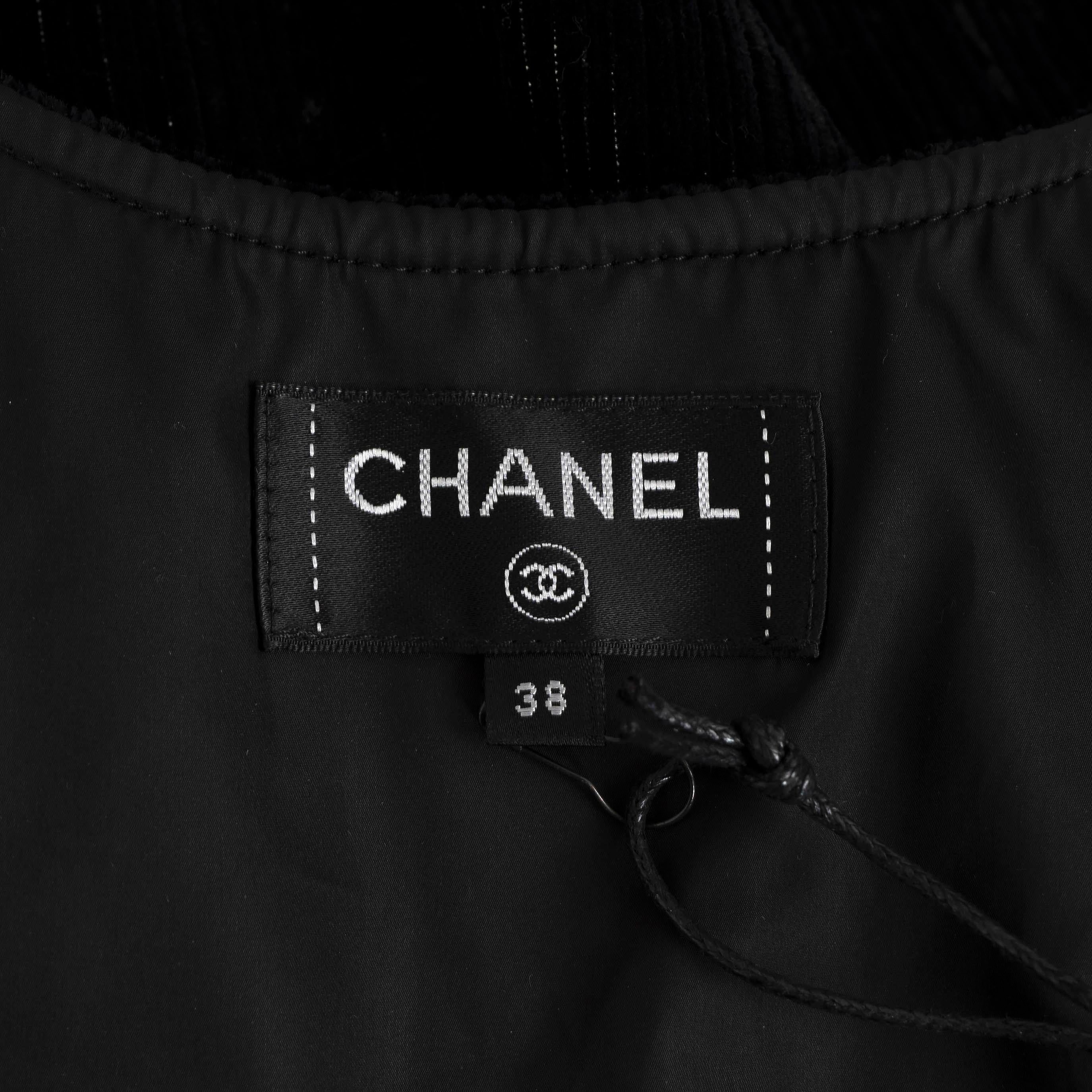 CHANEL Combinaison noire en viscose 19N COCO NEIGE CORDUROY OVERALL 38 S 2