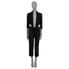 CHANEL black viscose 2006 06C OPEN BOLERO Cardigan Sweater 42 L