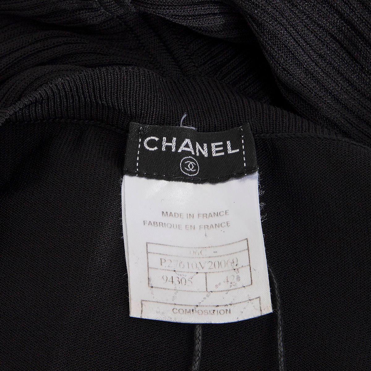 CHANEL black viscose 2006 06C OPEN BOLERO Cardigan Sweater 42 L For Sale 3