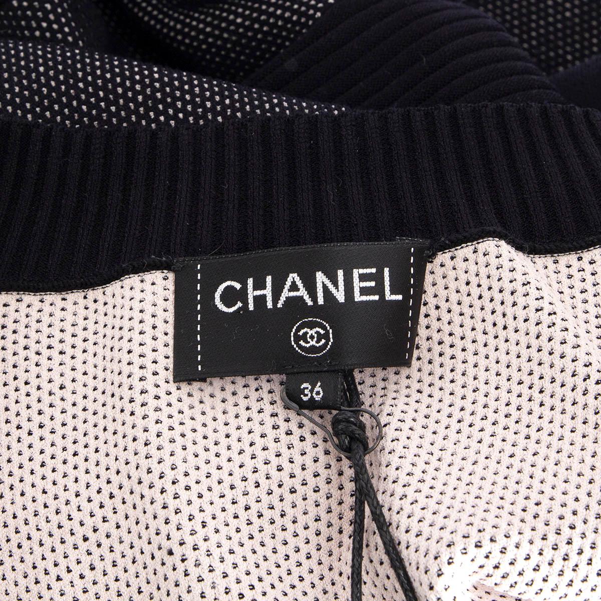 CHANEL black viscose 2016 16B TECHNICAL KNIT Jumpsuit 36 XS For Sale 2