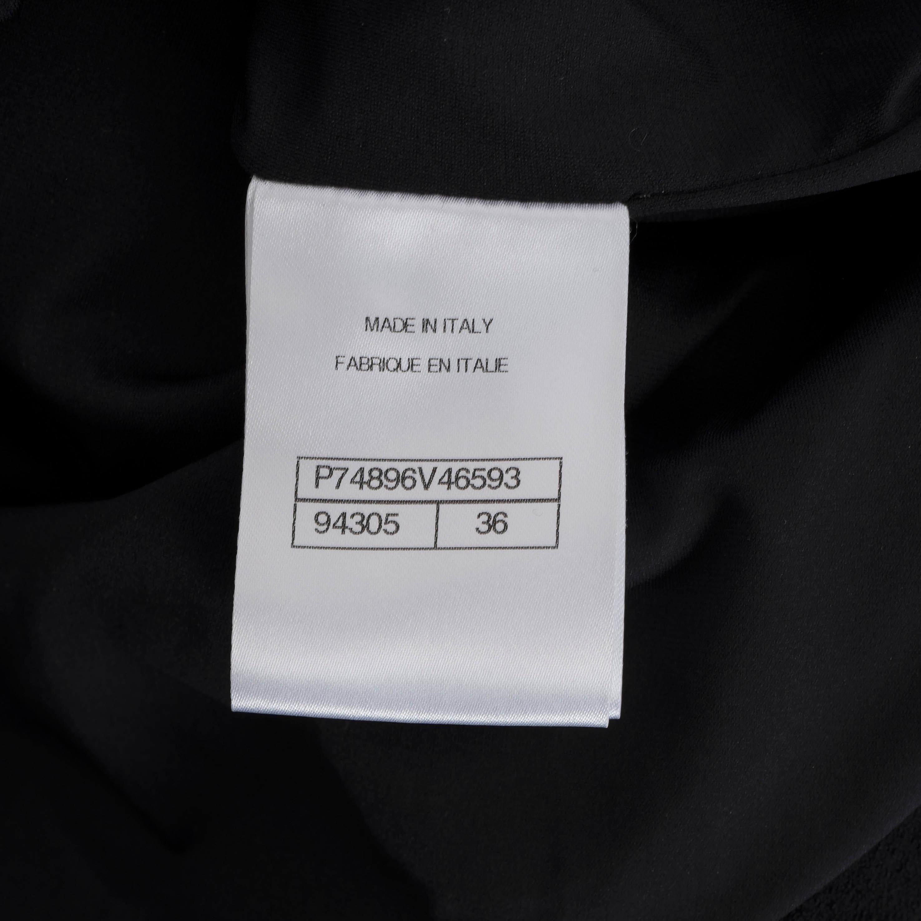 CHANEL black viscose 23S BOW EMBELLISHED BODY TOP Shirt 36 XS For Sale 4