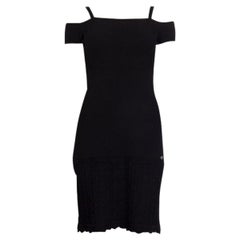 CHANEL schwarzes Viskose COLD SHOULDER Kleid 38 S