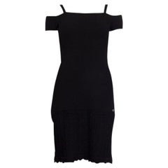 CHANEL black viscose COLD SHOULDER Dress 38 S