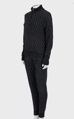 Chanel Black Viscose Jumper Pants Set Suit - Sz. 38