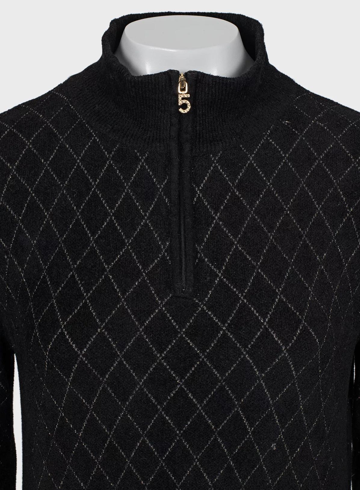 Chanel, maglione nero in viscosa, set di pantaloni - Sz. 38 in vendita 1