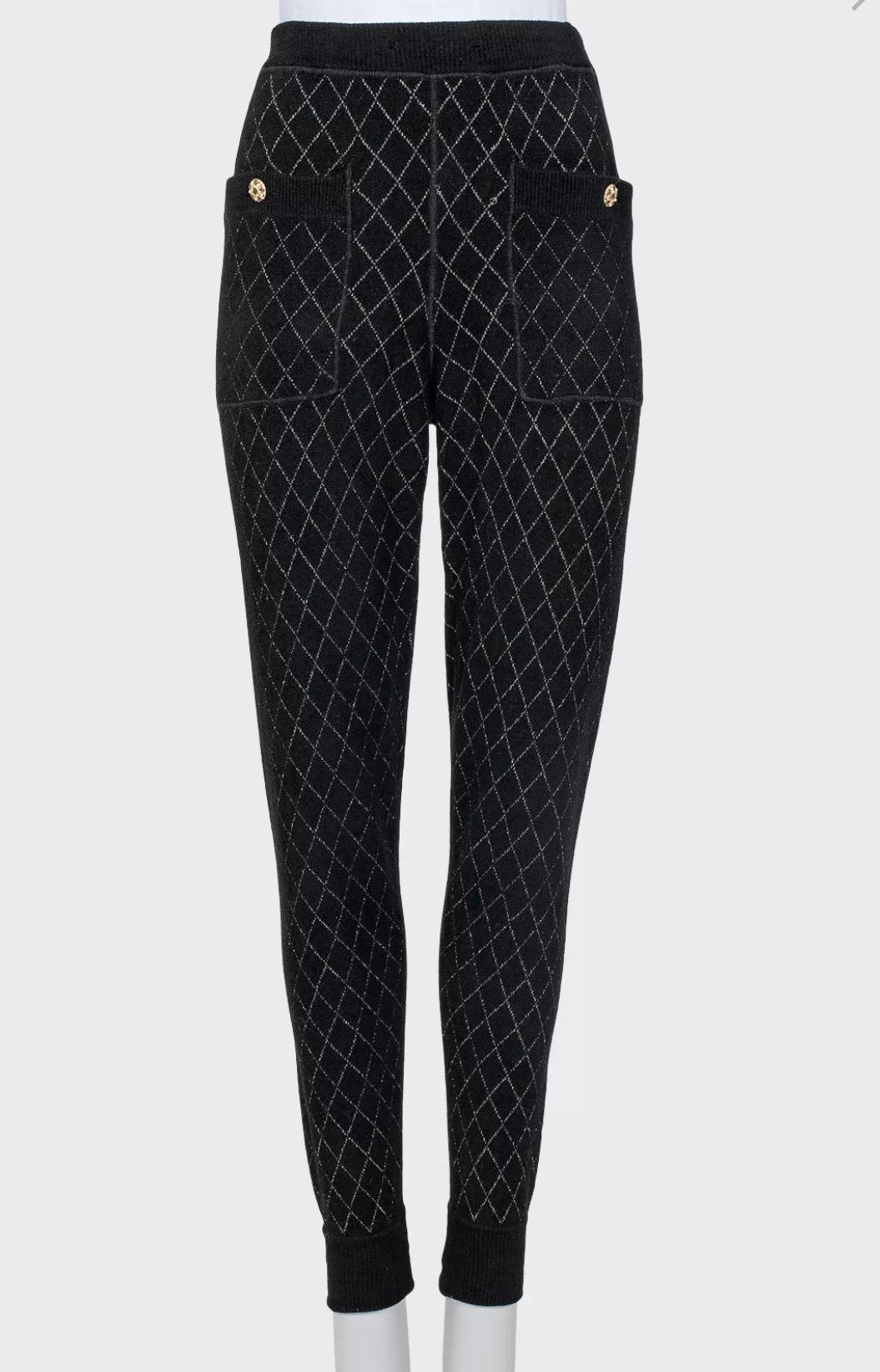 Chanel, maglione nero in viscosa, set di pantaloni - Sz. 38 in vendita 3