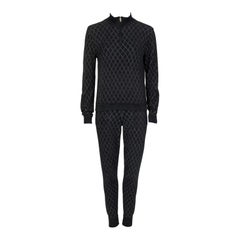 Chanel Black Viscose Jumper Pants Set Suit - Sz. 38