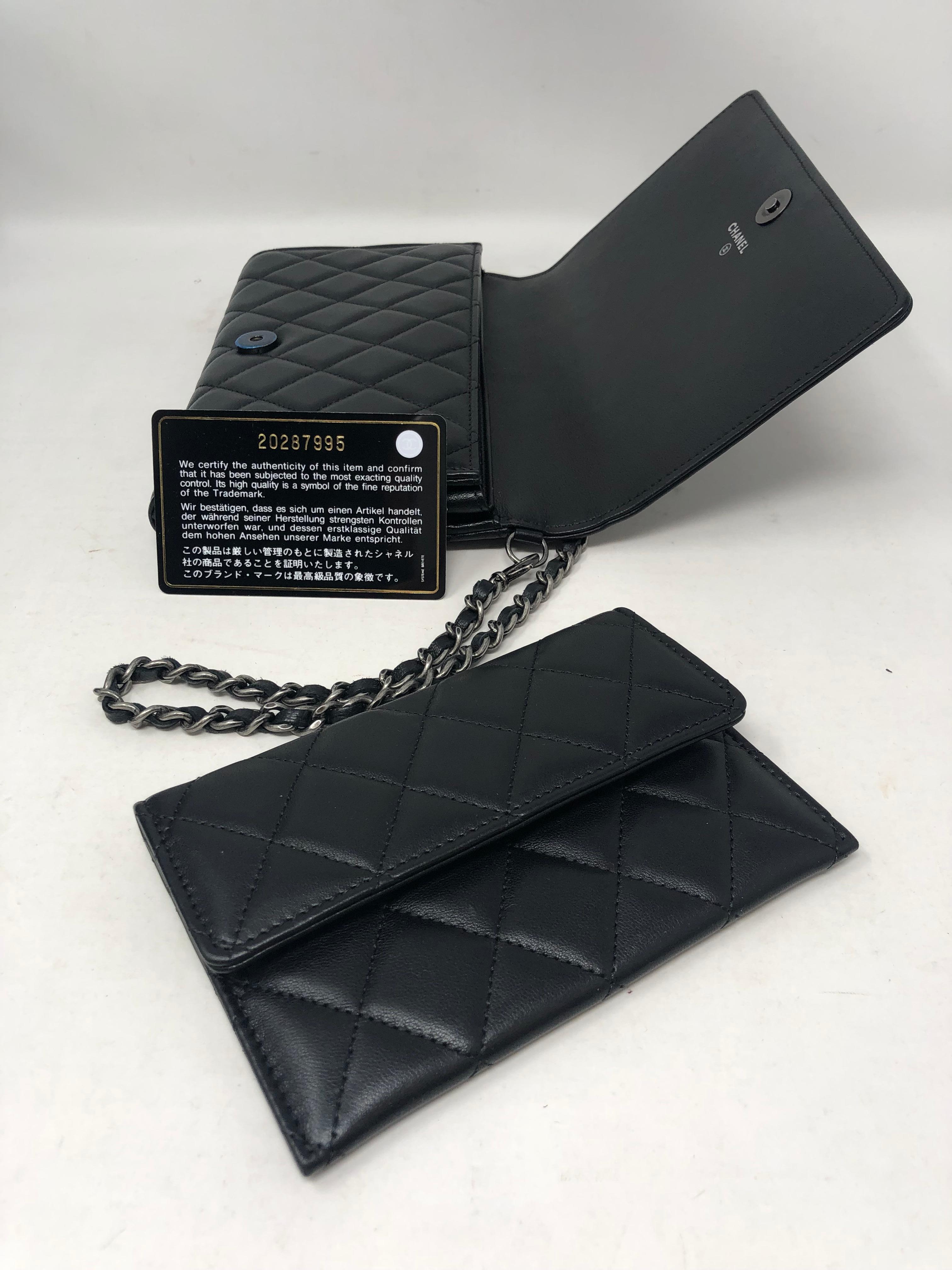 Chanel Black Wallet on Removeable Short Chain WOC  7