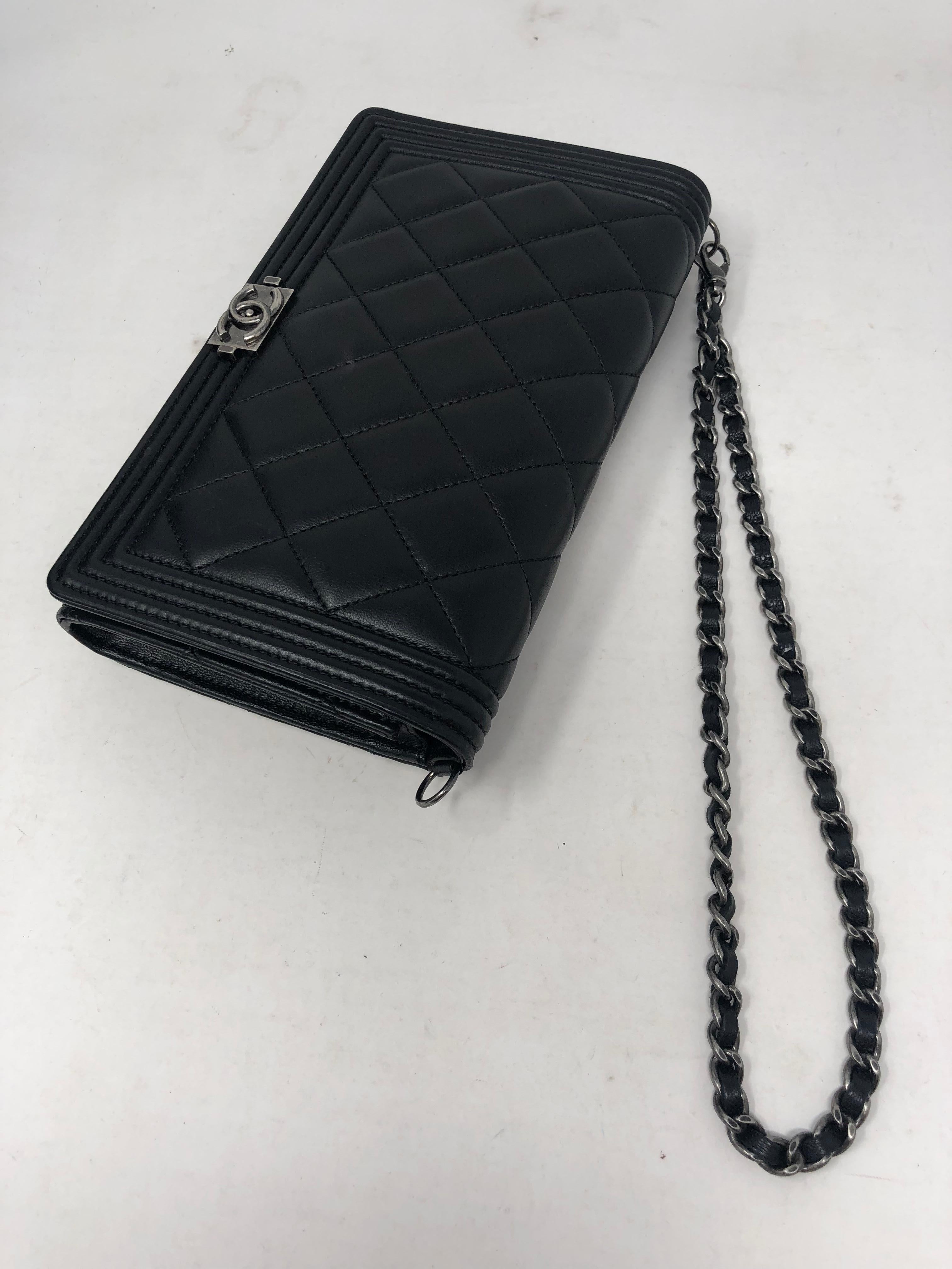 Chanel Black Wallet on Removeable Short Chain WOC  8