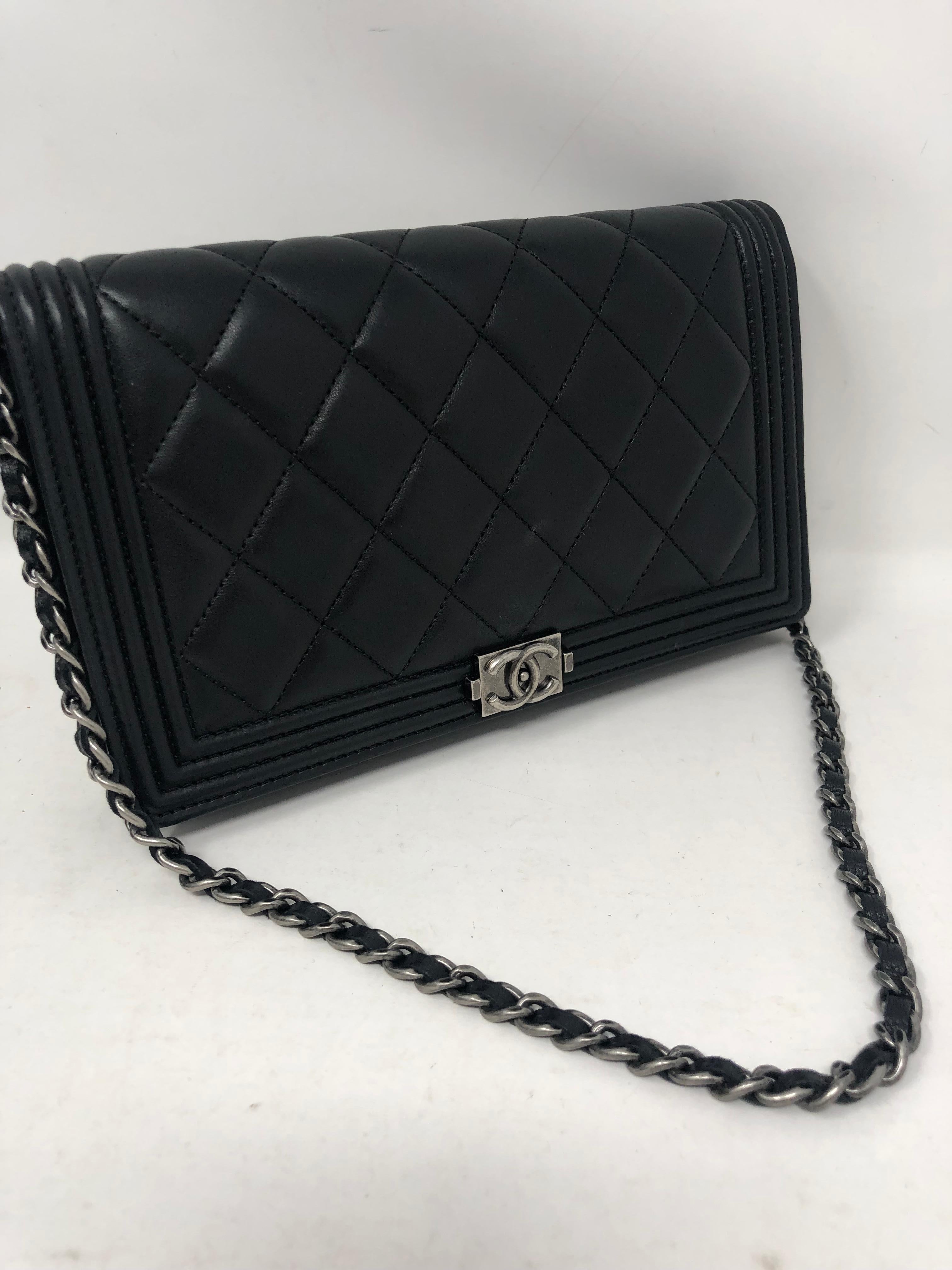 Chanel Black Wallet on Removeable Short Chain WOC  In New Condition In Athens, GA
