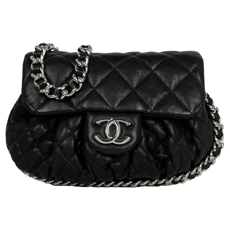 Chanel Black Quilted Washed Lambskin Medium Chain Around Messenger -  modaselle