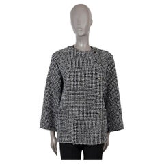 CHANEL Schwarz-Weiß 2023 23C MONTE CARLO SEQUIN TWEED Jacke 38 passt M